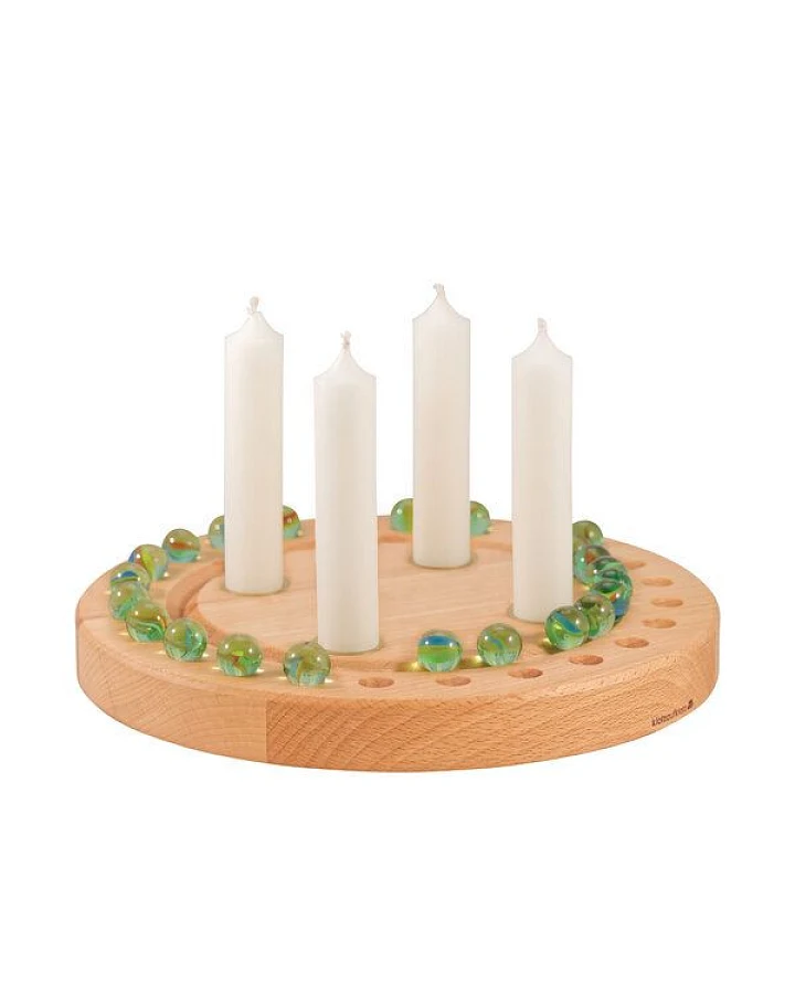 klotzaufklotz Adventskalender und Adventskranz für Stabkerzen