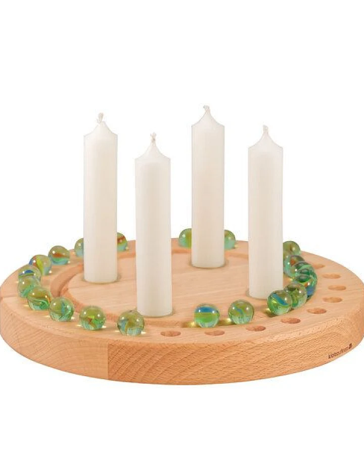 klotzaufklotz Adventskalender und Adventskranz für Stabkerzen