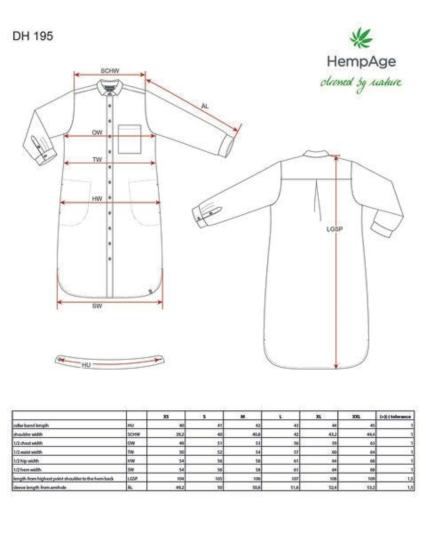 HempAge Schlichte Tunika Hanf/Biobaumwolle – Ansicht 3