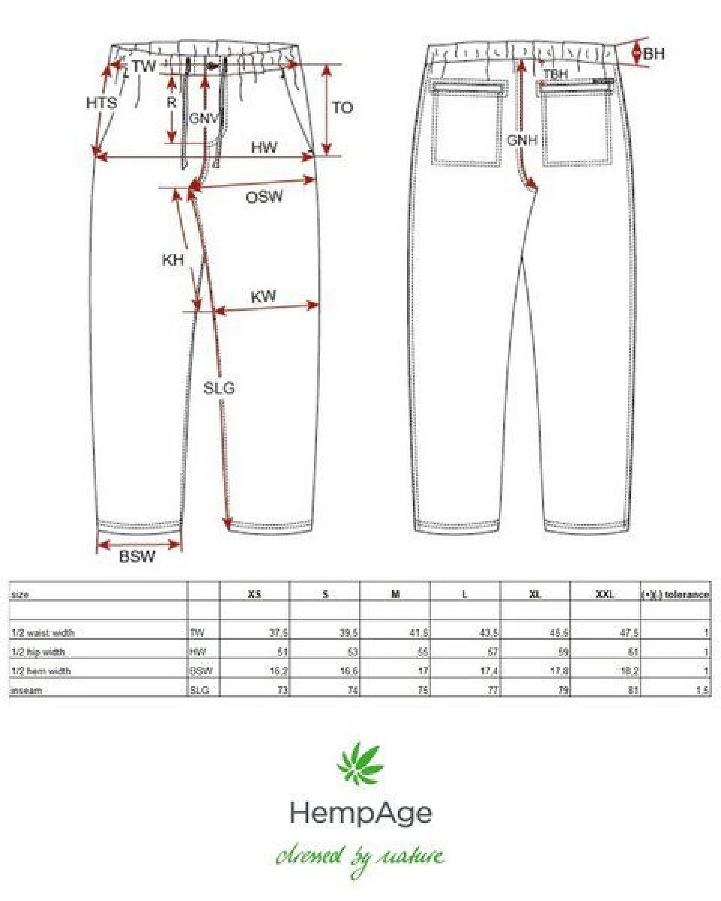 Hempage 100% Hanf Hose Unisex – Ansicht 3