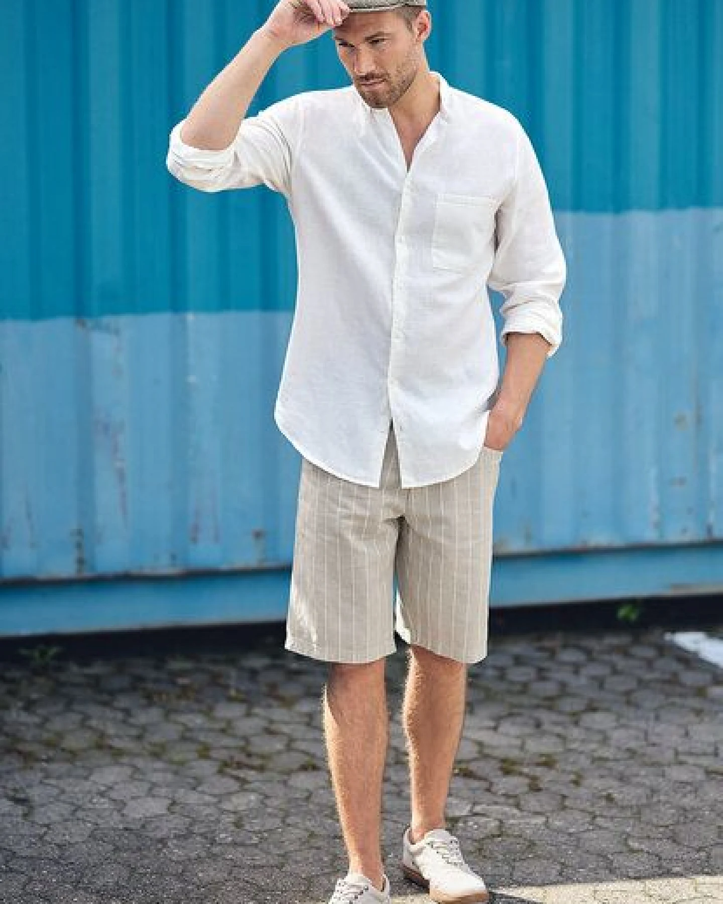 HempAge Gestreifte Herren-Shorts Hanf/Biobaumwolle – Ansicht 3