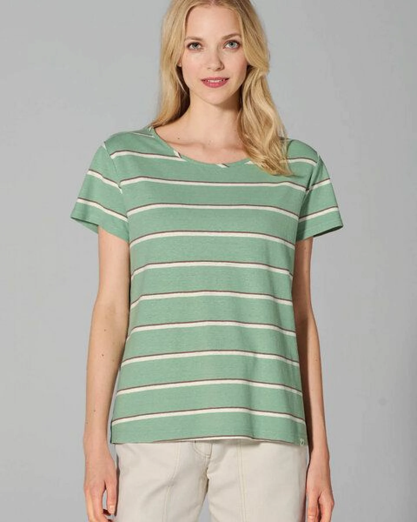 HempAge Damen Streifen T-Shirt Hanf/Biobaumwolle – Ansicht 2