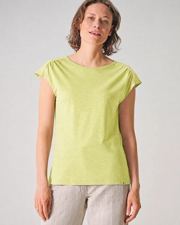 HempAge Damen T-Shirt mit rückseitigem Cut Out Hanf/Biobaumwolle