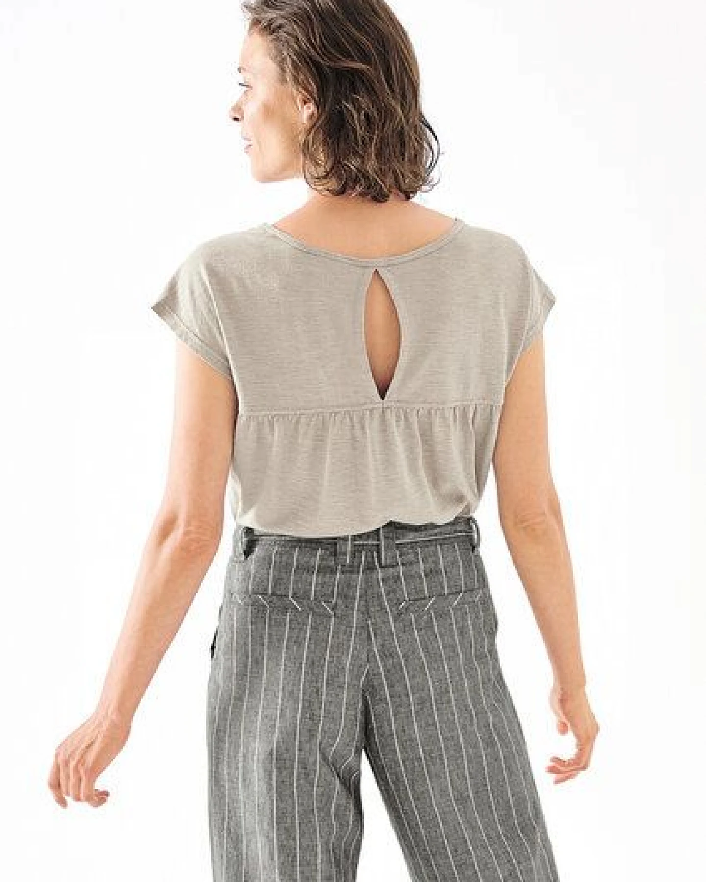 HempAge Damen T-Shirt mit rückseitigem Cut Out Hanf/Biobaumwolle – Ansicht 4