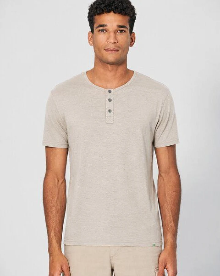 HempAge Herren Henley T-Shirt Hanf/Biobaumwolle