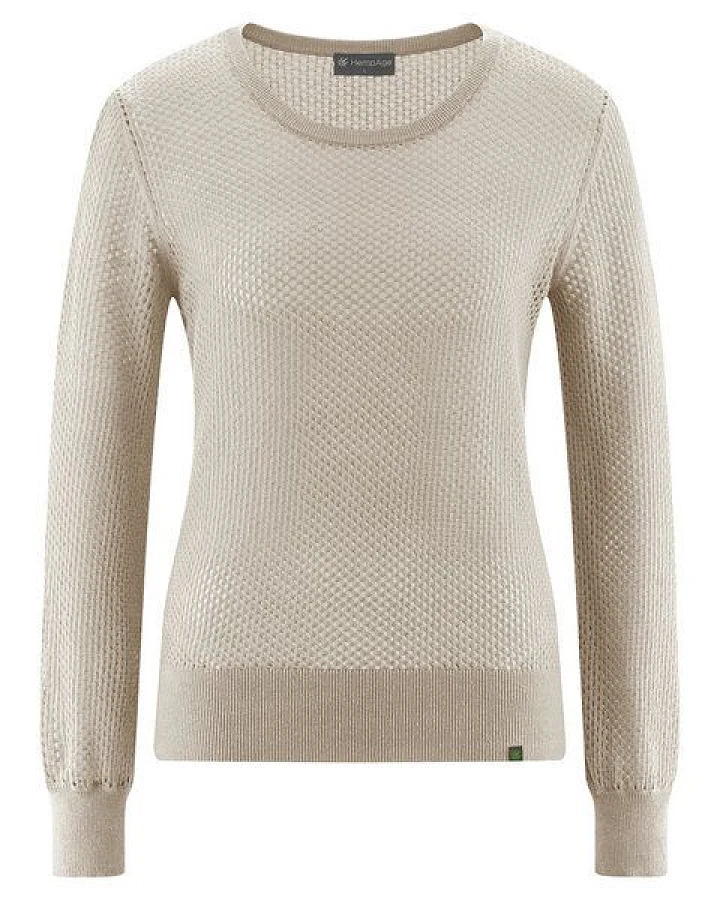 HempAge Damen Lochstrick Pullover Hanf/Biobaumwolle