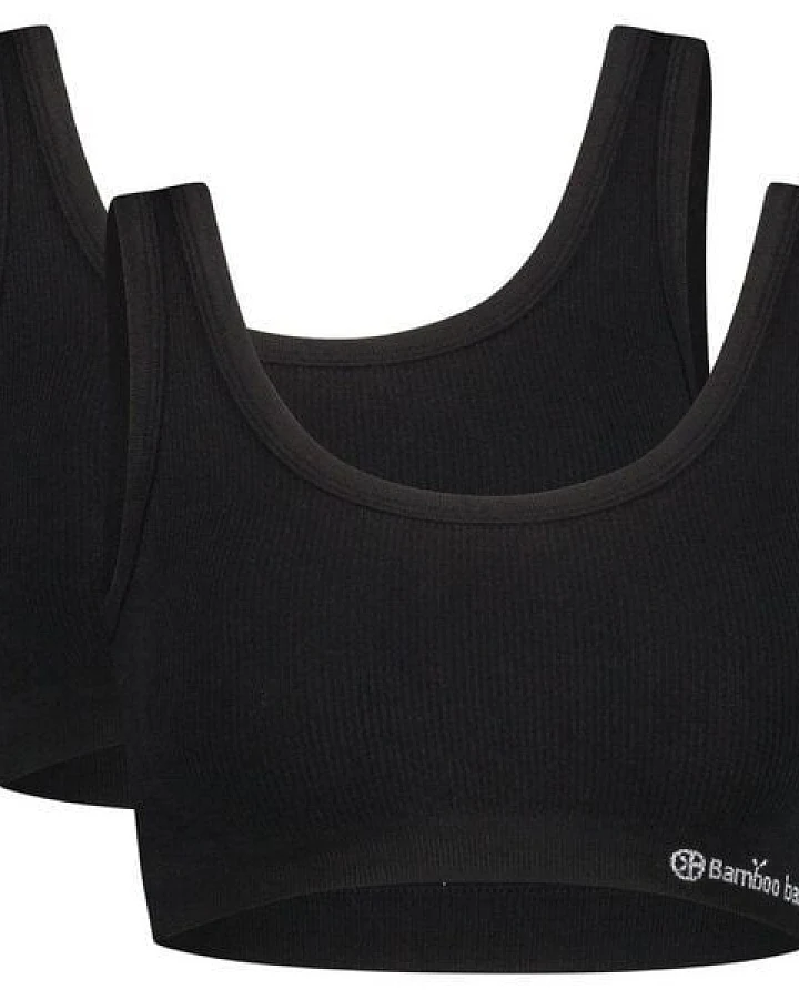 Bamboo Basics Nahtloser Rippen-BH RUBY mit Bambusviskose ( 2er Pack, schwarz)