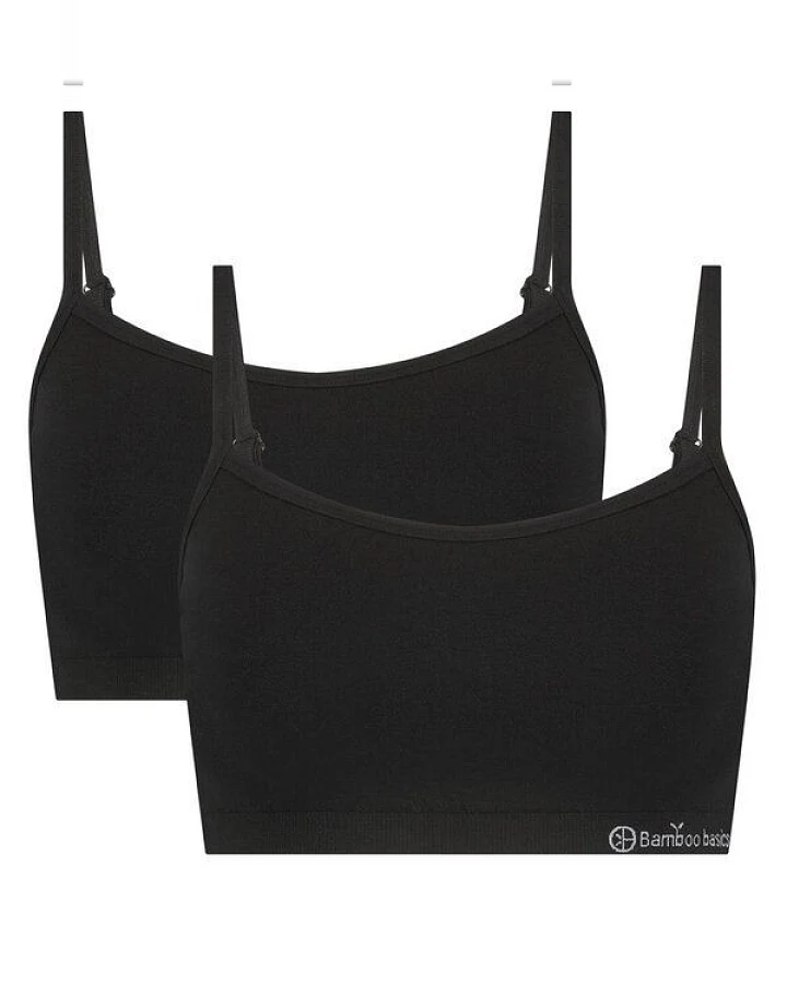 Bamboo Basics Nahtloser BH ELLE ( 2er Pack, schwarz)