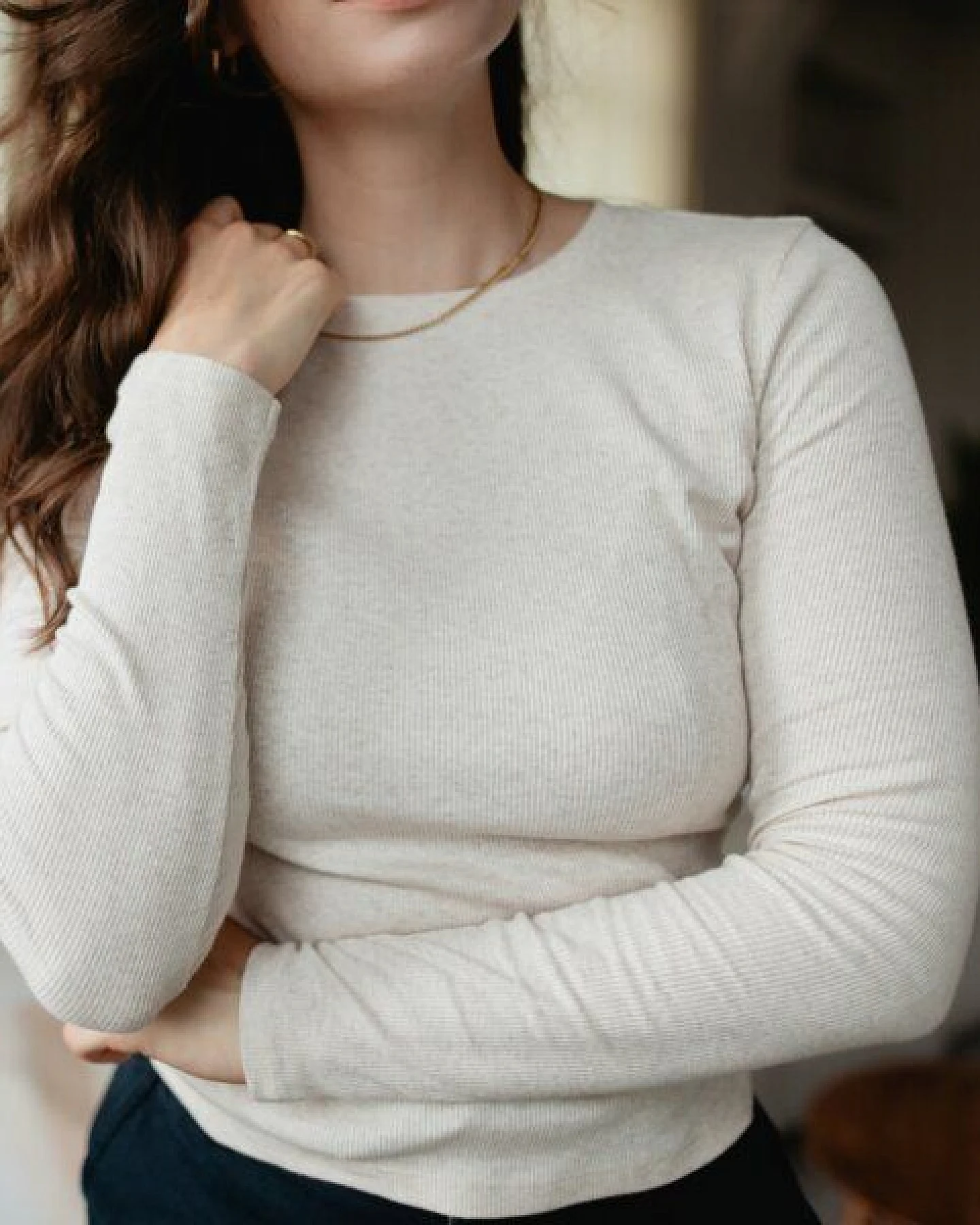 NORDLICHT Geripptes Langarmshirt Lica aus Bio-Baumwolle – Ansicht 3