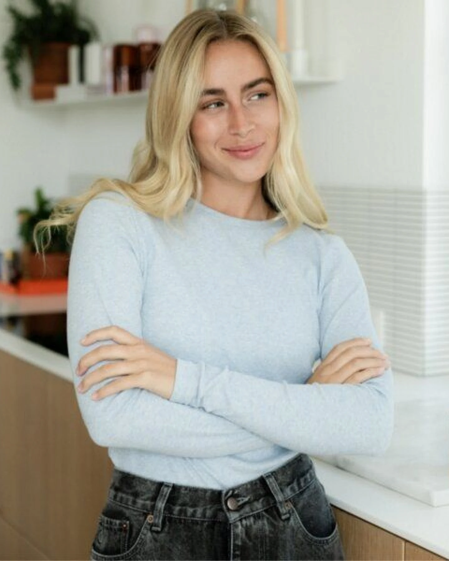 NORDLICHT Geripptes Langarmshirt Lica aus Bio-Baumwolle – Ansicht 3