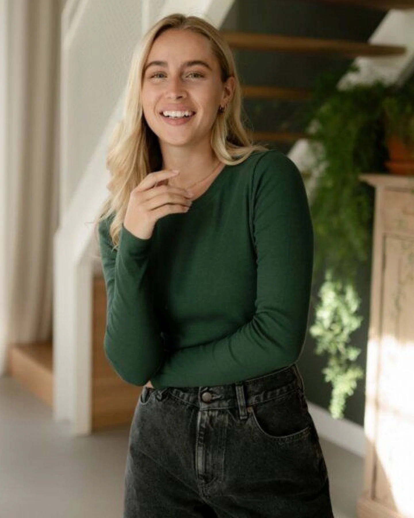 NORDLICHT Geripptes Langarmshirt Lica aus Bio-Baumwolle – Ansicht 3
