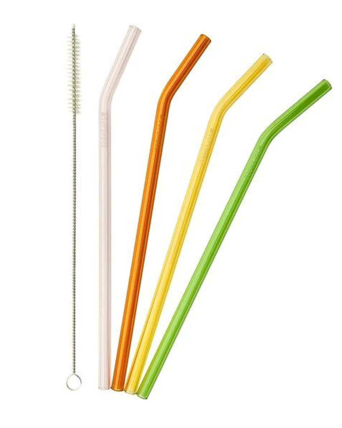 SuperBee Wiederverwendbare Glasstrohalme aus Borosilikatglas – 4er-Set mit Reinigungsbürste – Ansicht 2