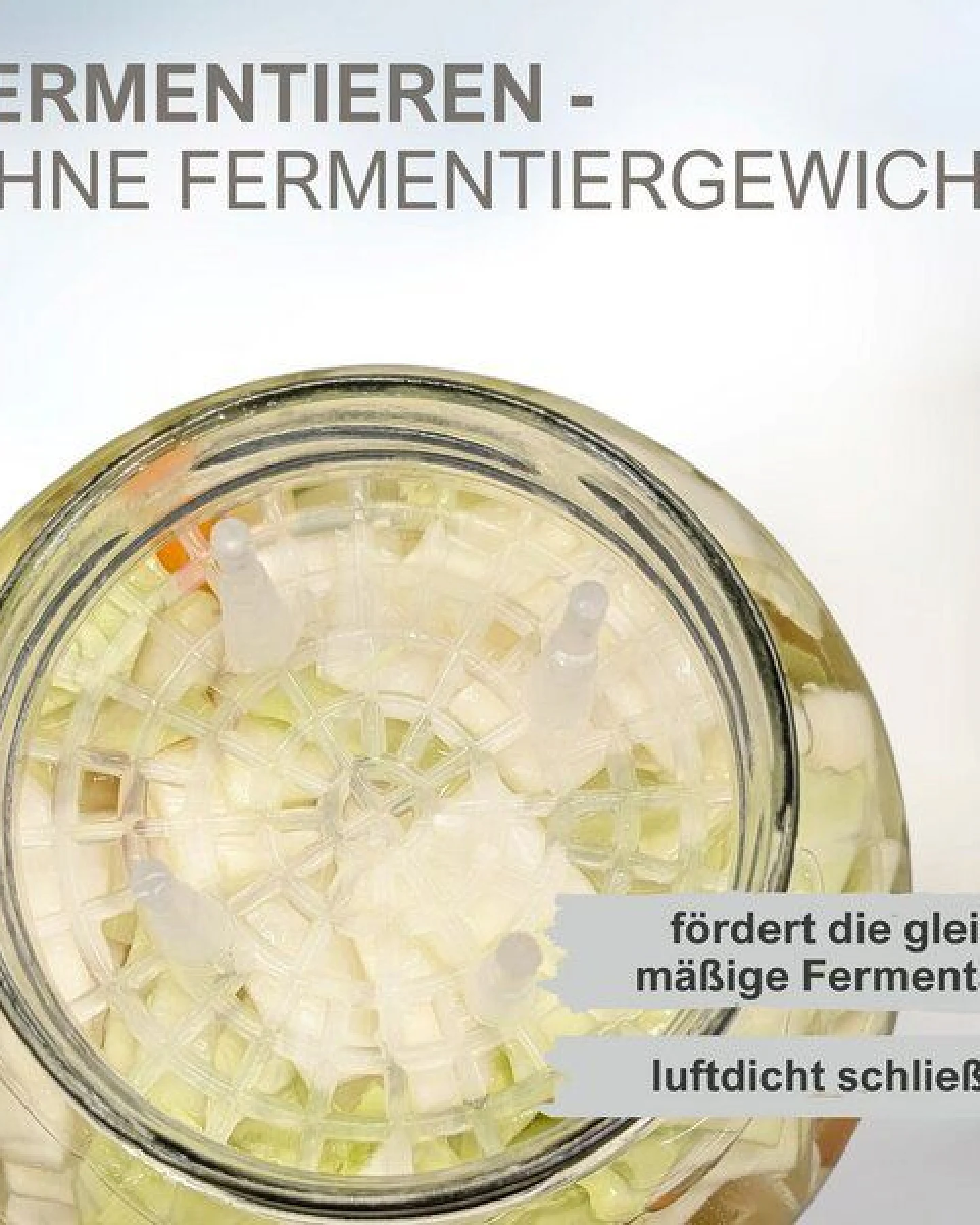mikken Fermentier Starter Set - 6 Fermentiergläser 720 ml mit Fermentier Gitter, Holzstößel und Deckel – Ansicht 2