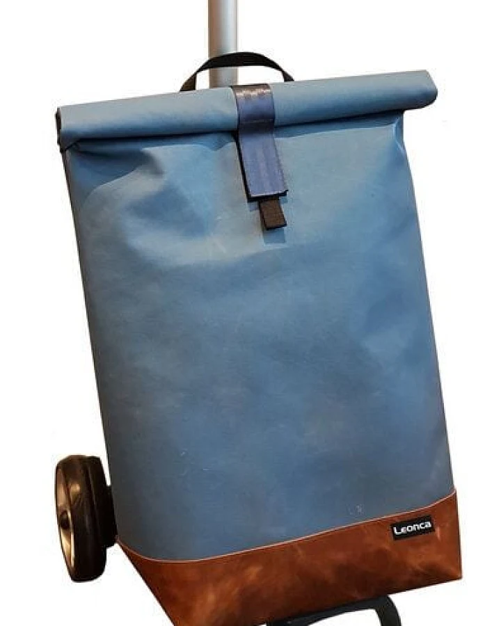 Leonca Upcycling Einkaufstrolley aus Turnmatte & Lederboden