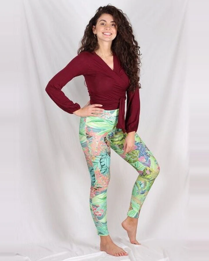 ManduTrap Bio-Leggings Valita mit floralem Muster – blickdicht, High Waist & fair produziert