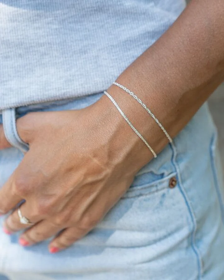 juni Silberarmband Doppelanker - aus recyceltem 925er - hergestellt in Deutschland