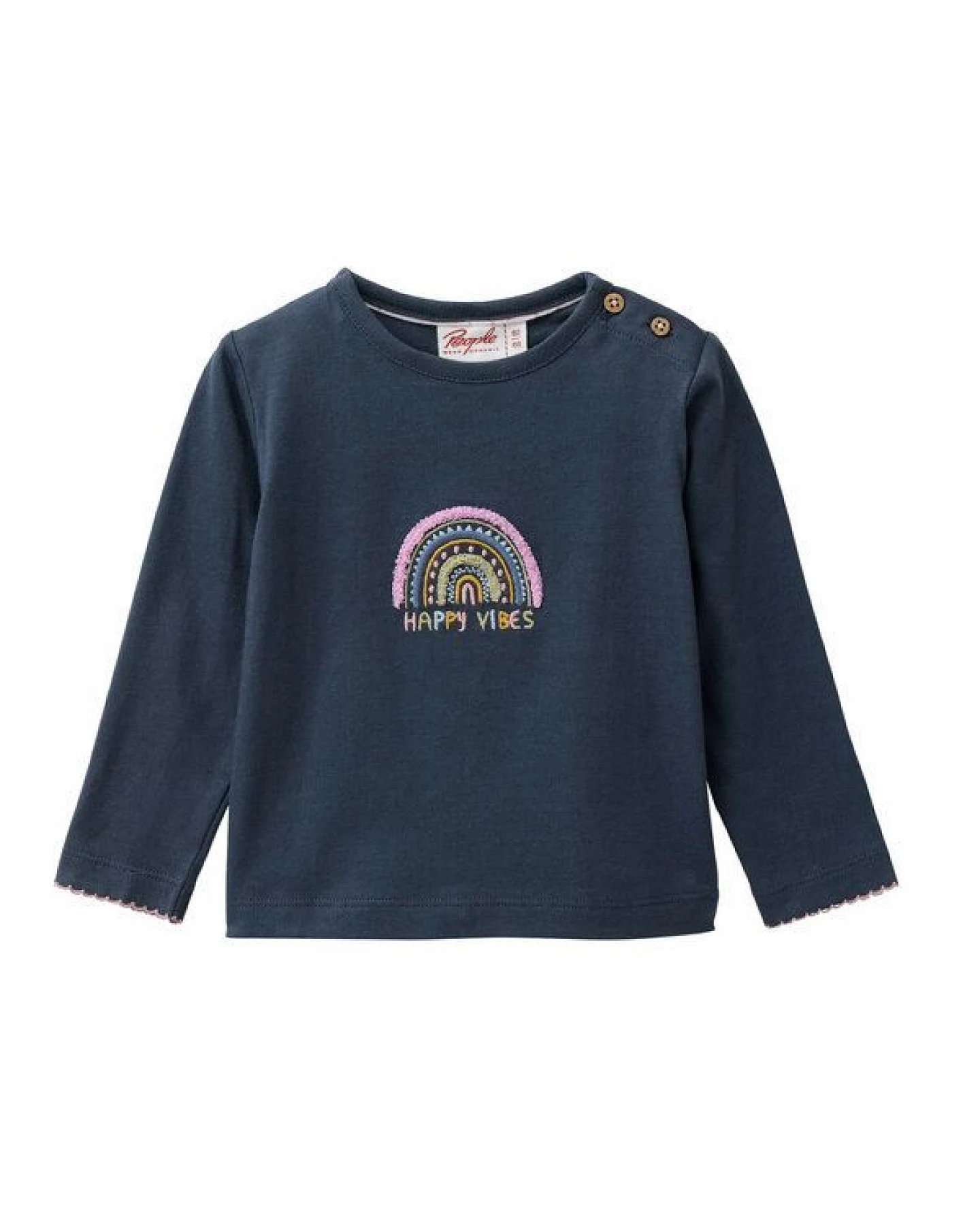 People Wear Organic Langarm Shirt, blau, "Regenborgen", Bio-Baumwolle – Ansicht 2