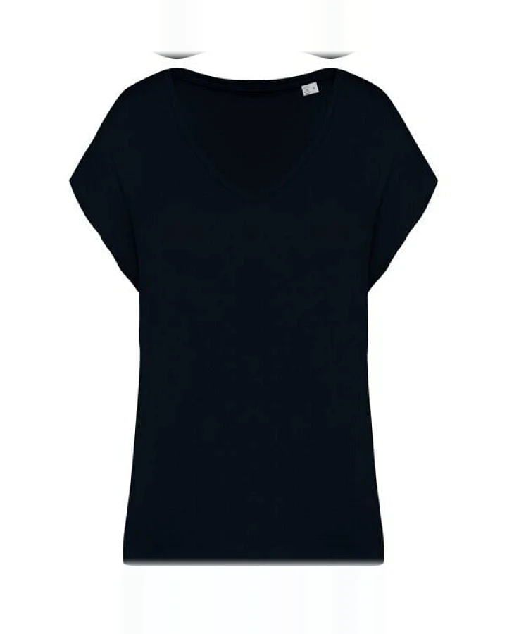 Greenspired Umweltfreundliches Loose Damen-T-Shirt mit V-Ausschnitt 130g/m S- L