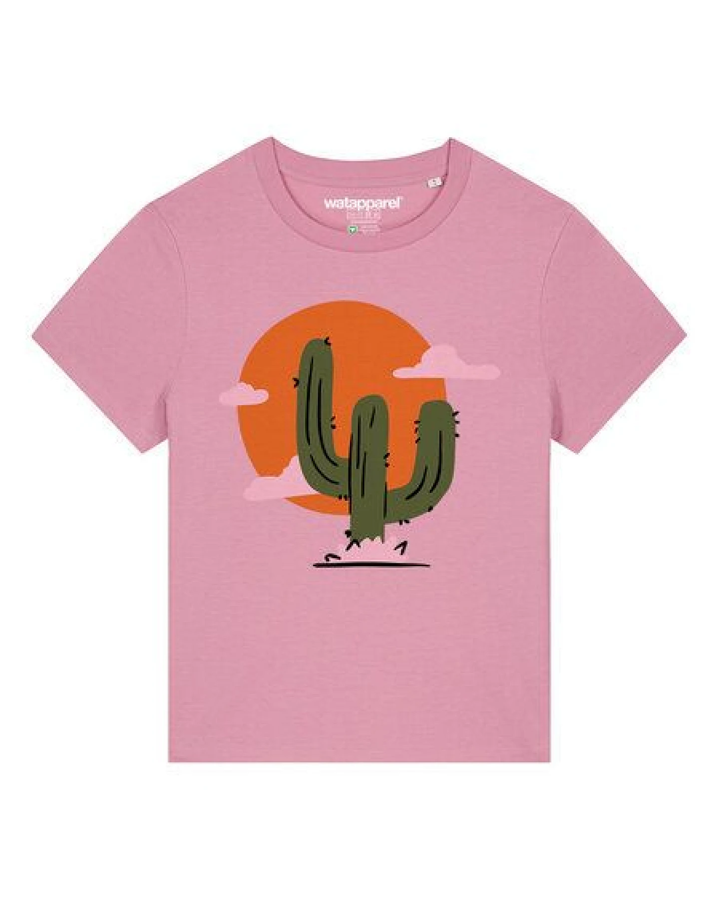 watapparel T-Shirt Frauen Kaktus im Sonnenuntergang – Ansicht 2