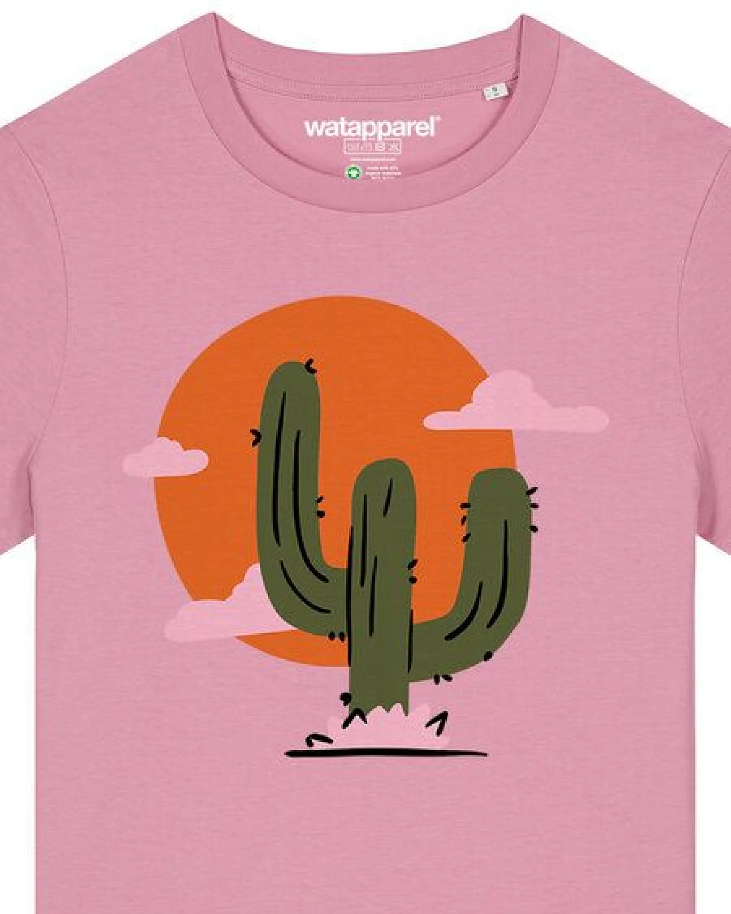 watapparel T-Shirt Frauen Kaktus im Sonnenuntergang – Ansicht 3