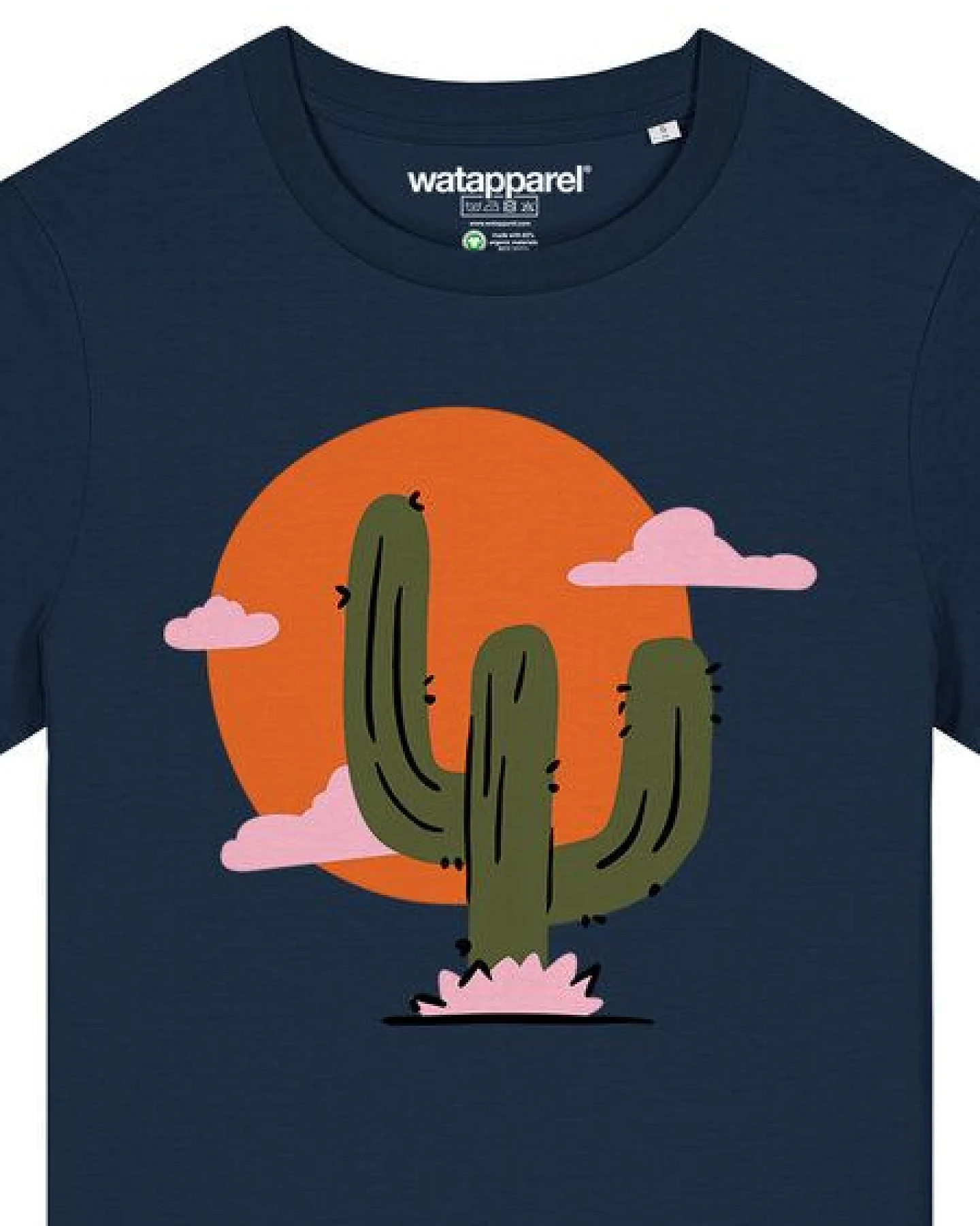 watapparel T-Shirt Frauen Kaktus im Sonnenuntergang – Ansicht 3