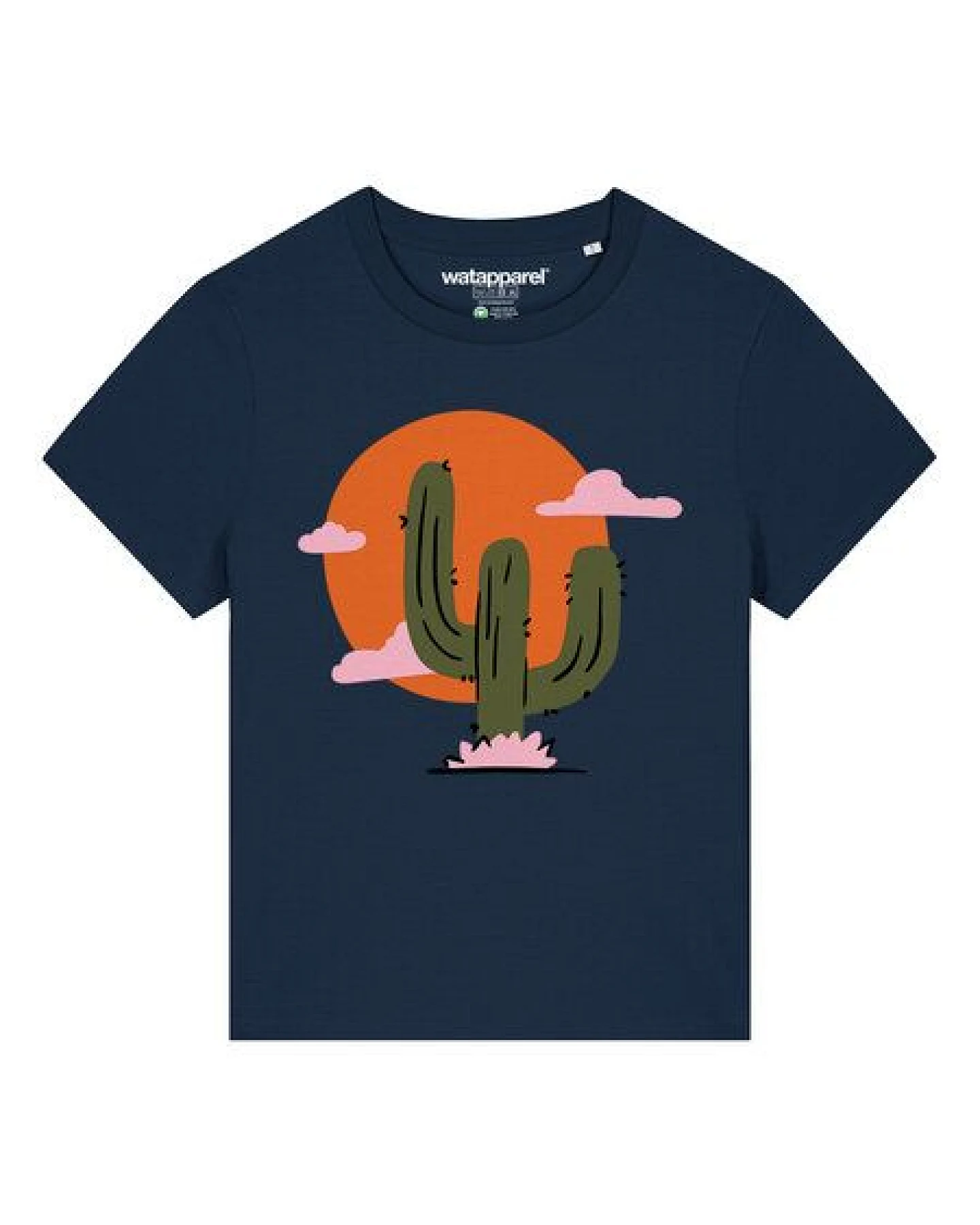 watapparel T-Shirt Frauen Kaktus im Sonnenuntergang – Ansicht 2
