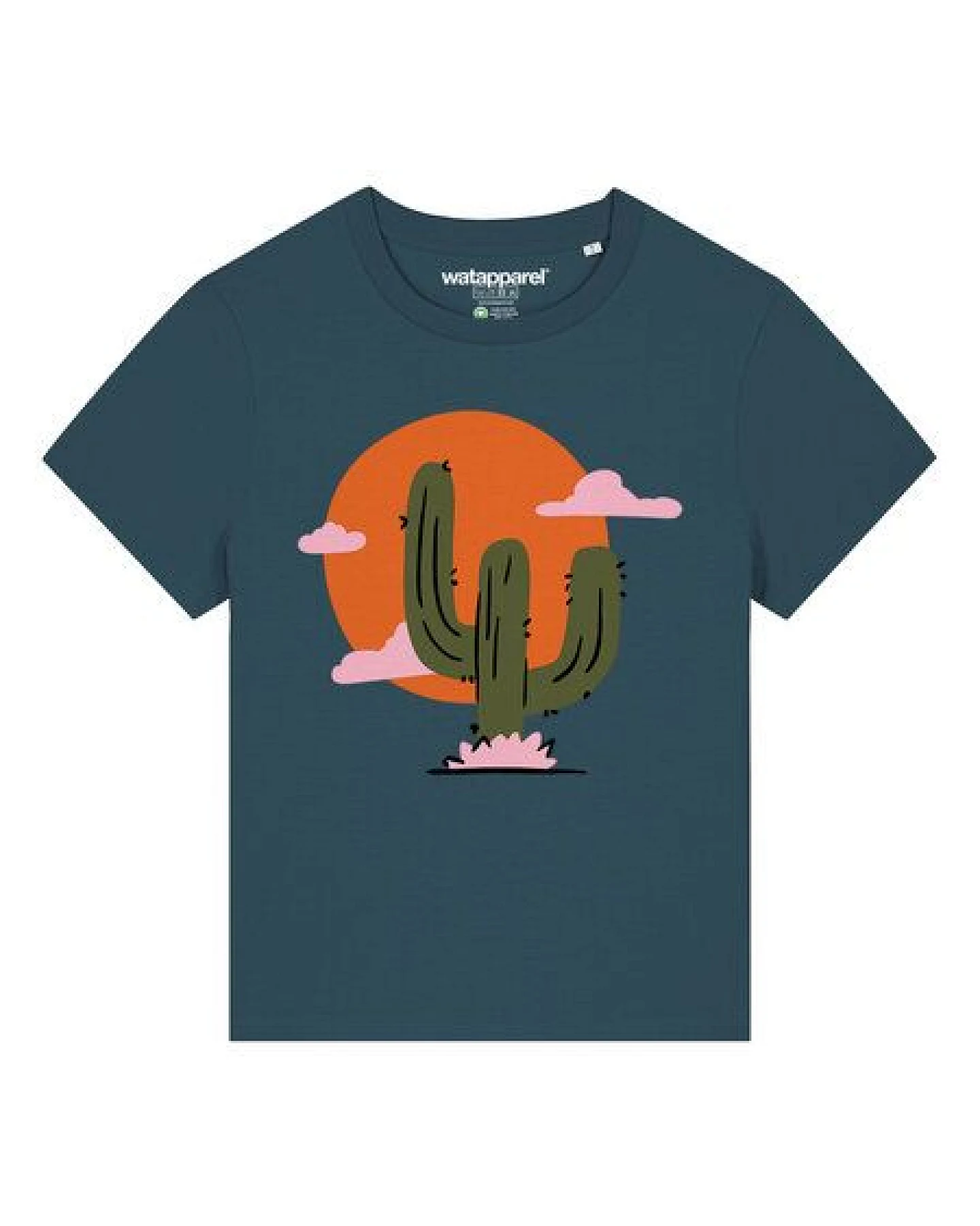 watapparel T-Shirt Frauen Kaktus im Sonnenuntergang – Ansicht 2
