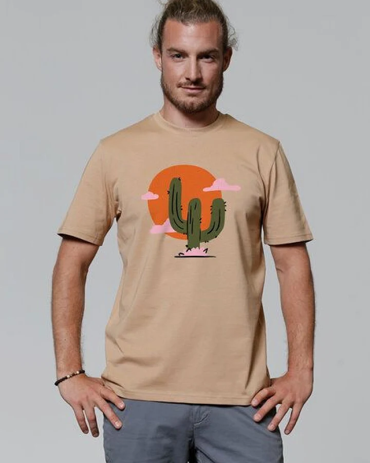 watapparel T-Shirt Unisex Kaktus im Sonnenuntergang