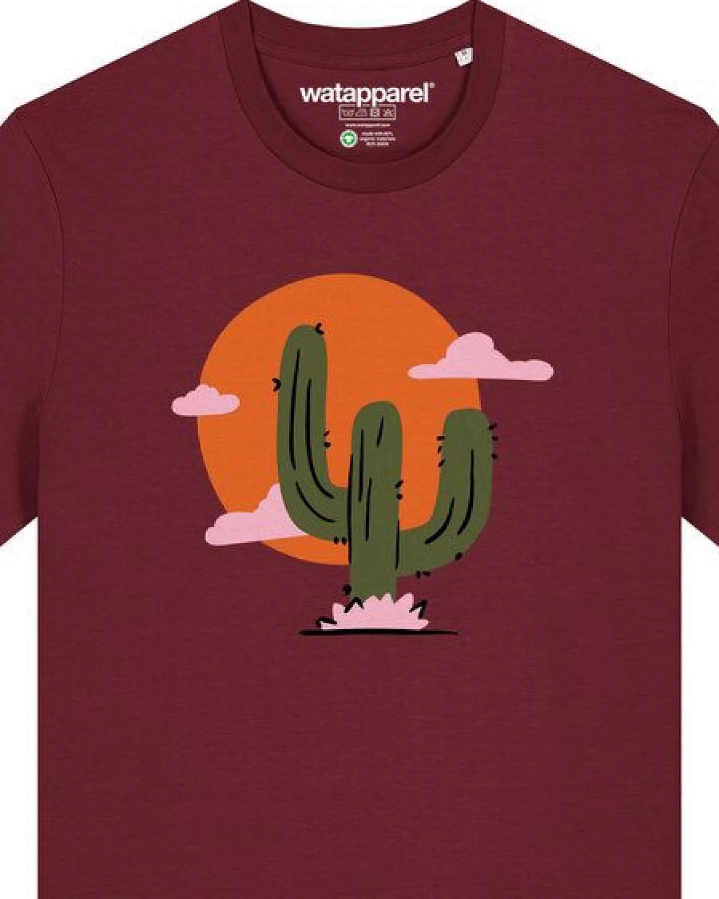 watapparel T-Shirt Unisex Kaktus im Sonnenuntergang – Ansicht 3