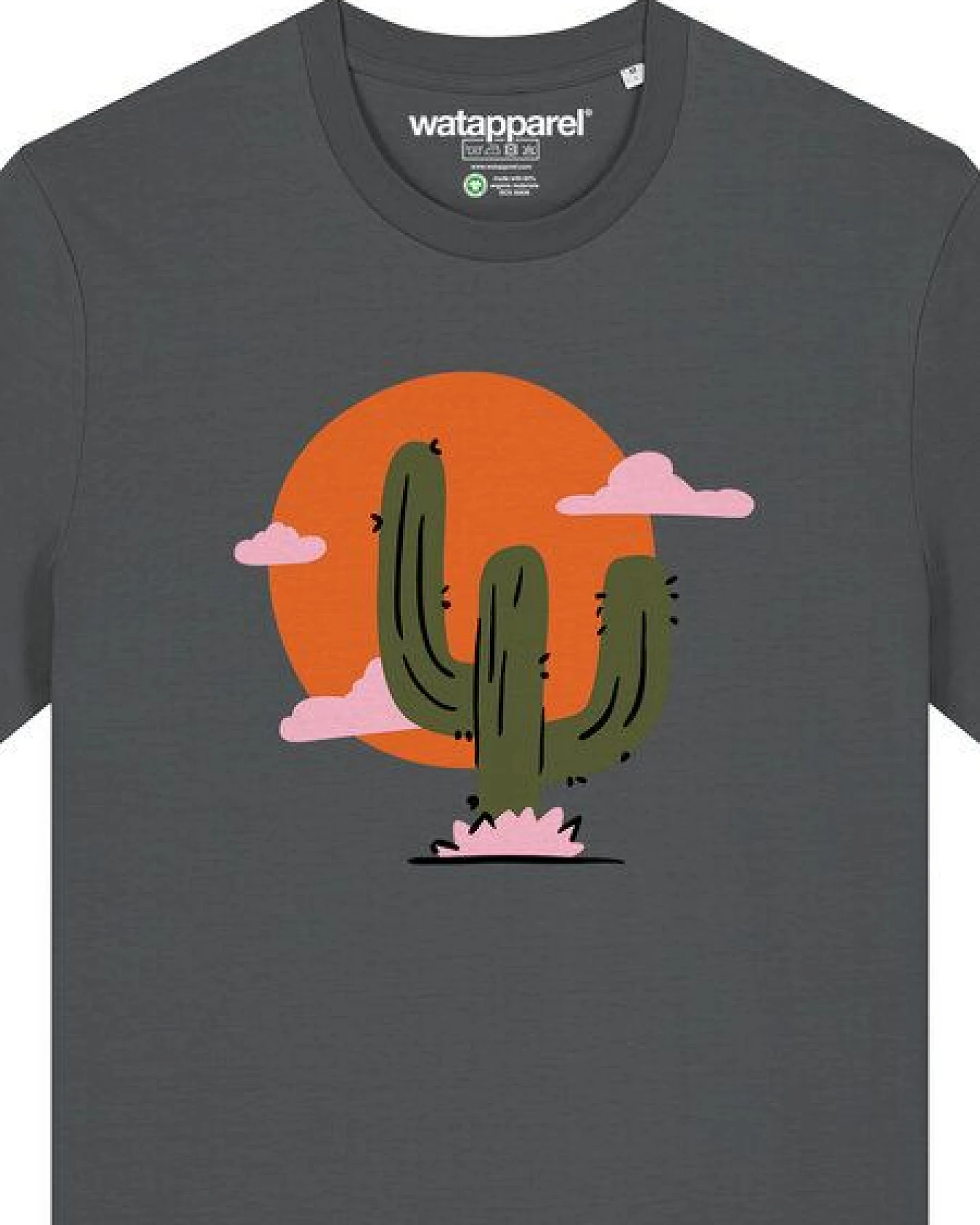 watapparel T-Shirt Unisex Kaktus im Sonnenuntergang – Ansicht 3