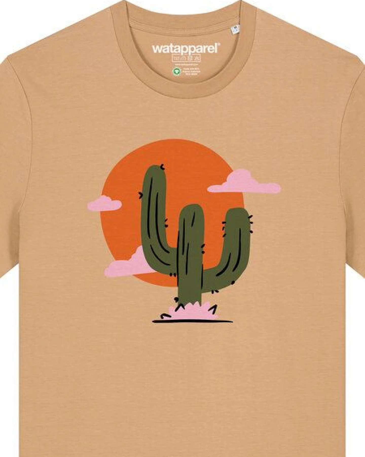 watapparel T-Shirt Unisex Kaktus im Sonnenuntergang – Ansicht 3