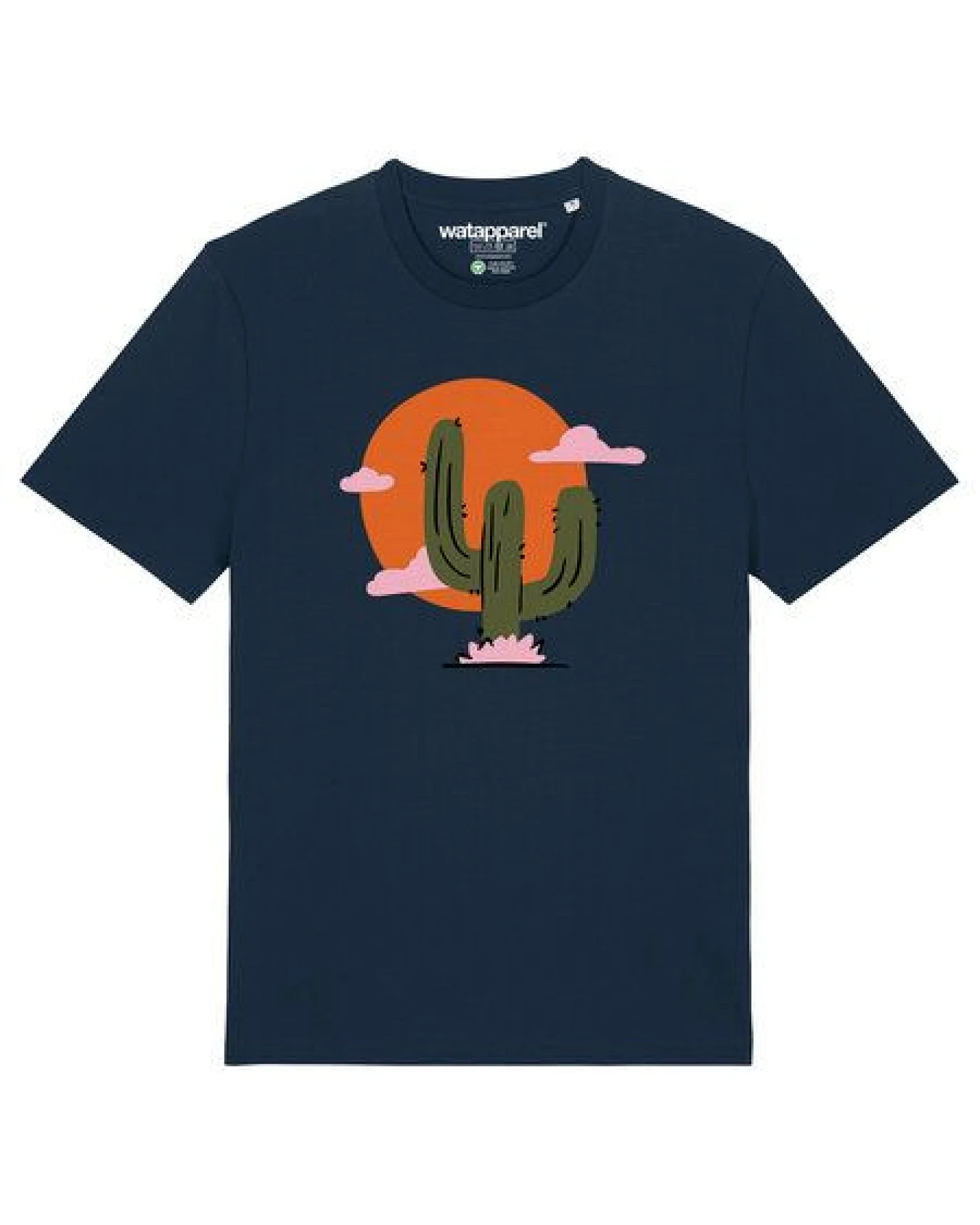 watapparel T-Shirt Unisex Kaktus im Sonnenuntergang – Ansicht 2