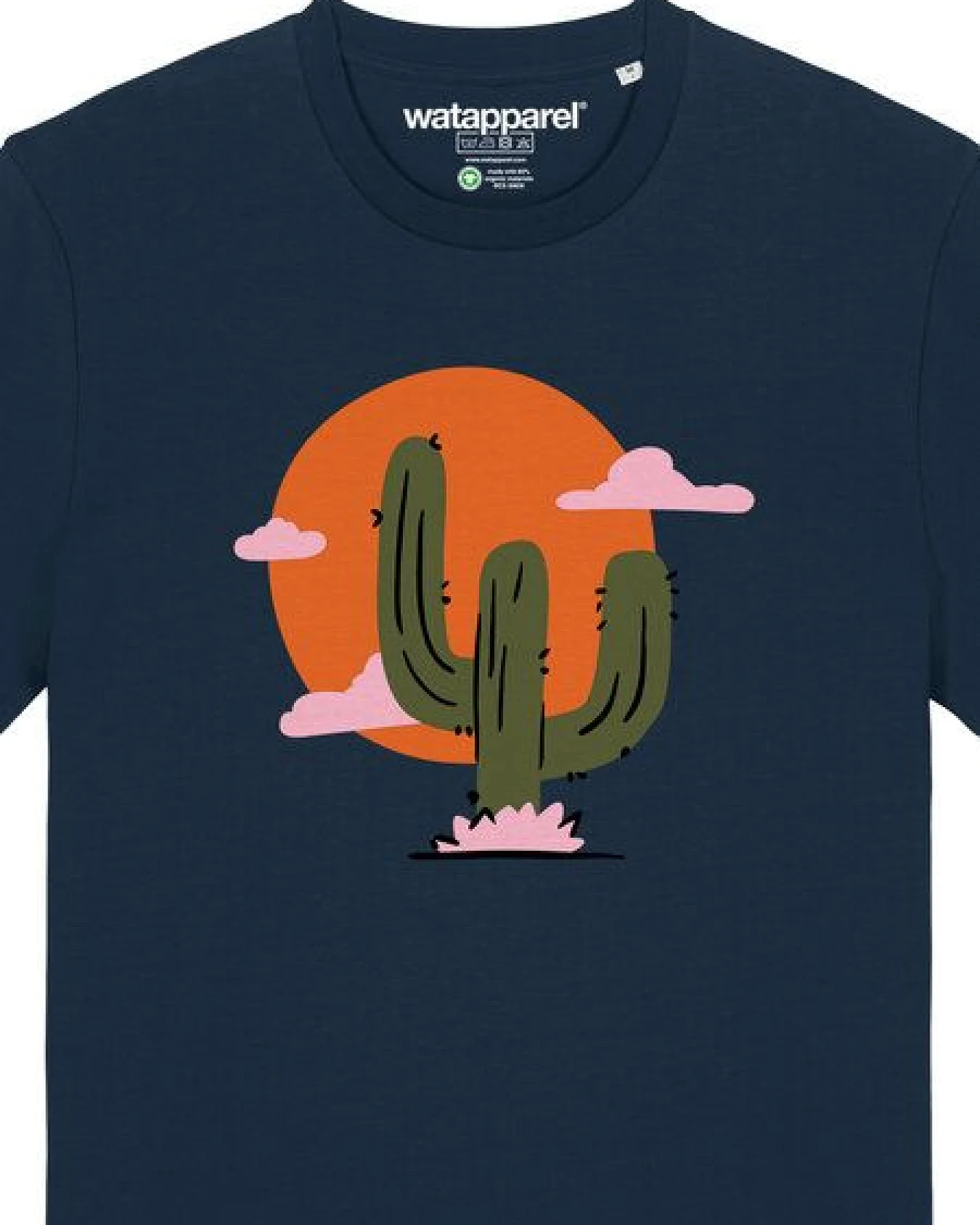 watapparel T-Shirt Unisex Kaktus im Sonnenuntergang – Ansicht 3