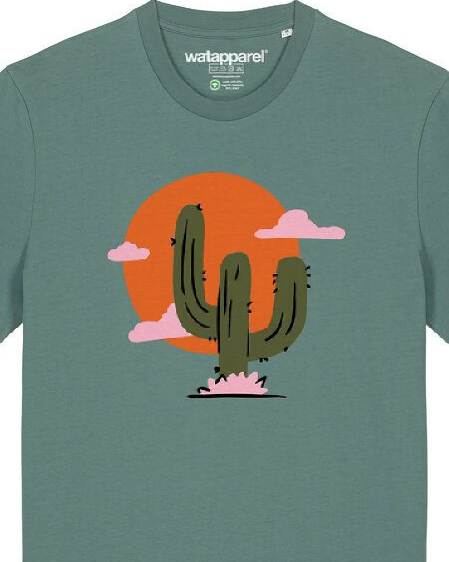 watapparel T-Shirt Unisex Kaktus im Sonnenuntergang – Ansicht 3