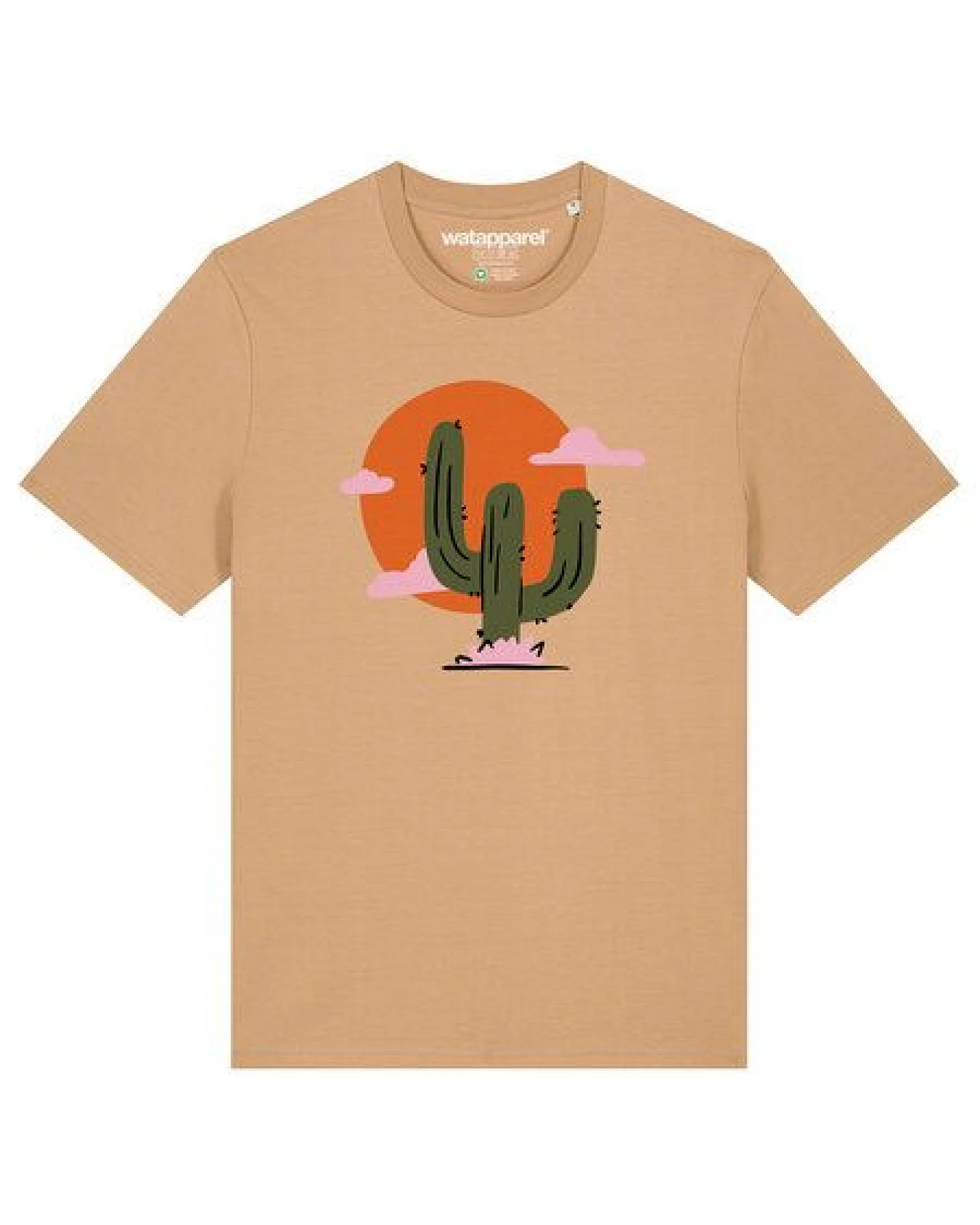 watapparel T-Shirt Unisex Kaktus im Sonnenuntergang – Ansicht 2