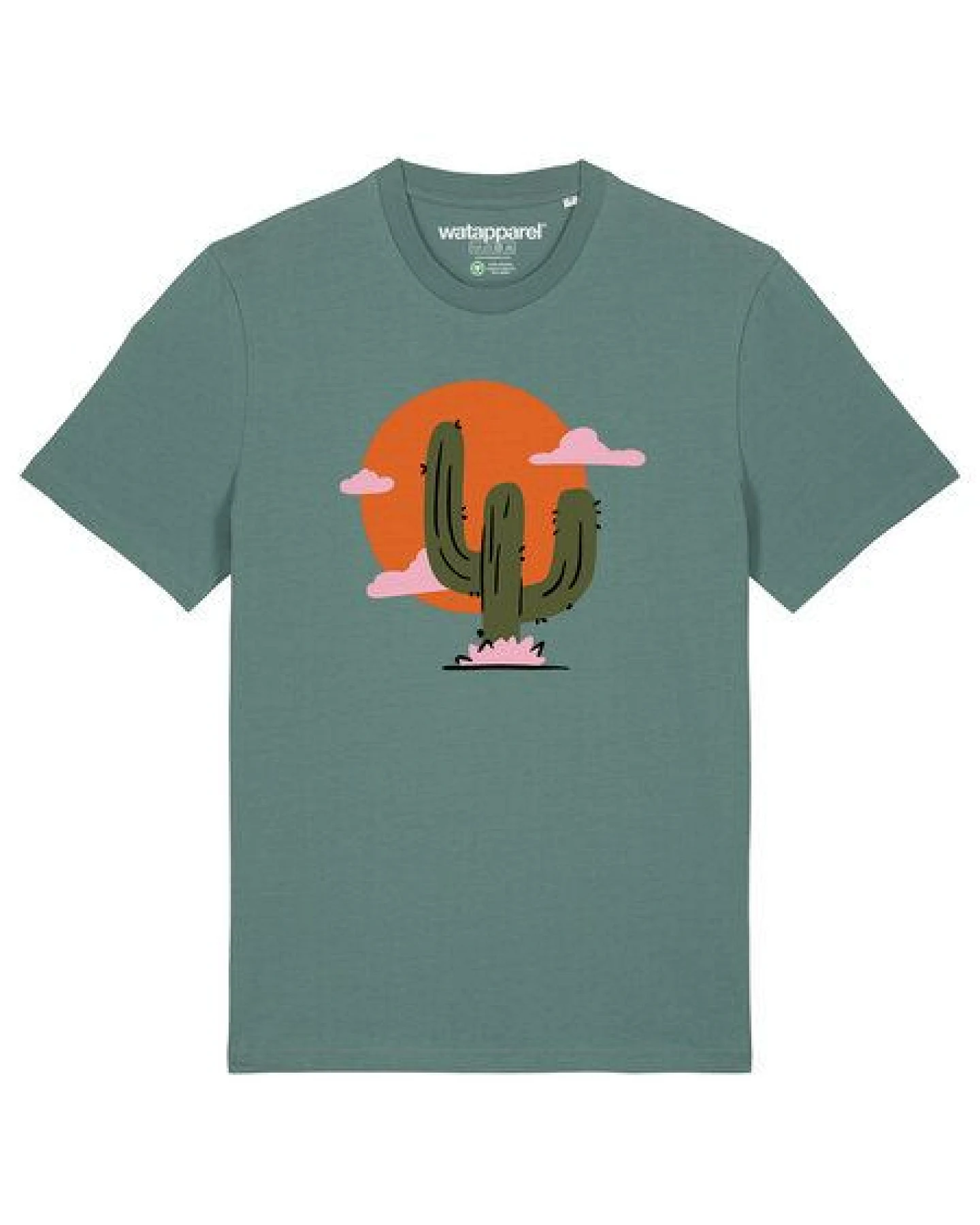watapparel T-Shirt Unisex Kaktus im Sonnenuntergang – Ansicht 2