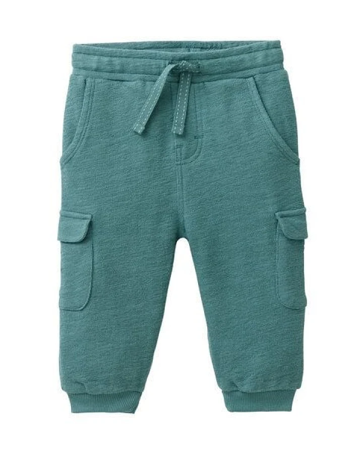 People Wear Organic Cargo Sweat Hose, grün uni, Bio-Baumwolle