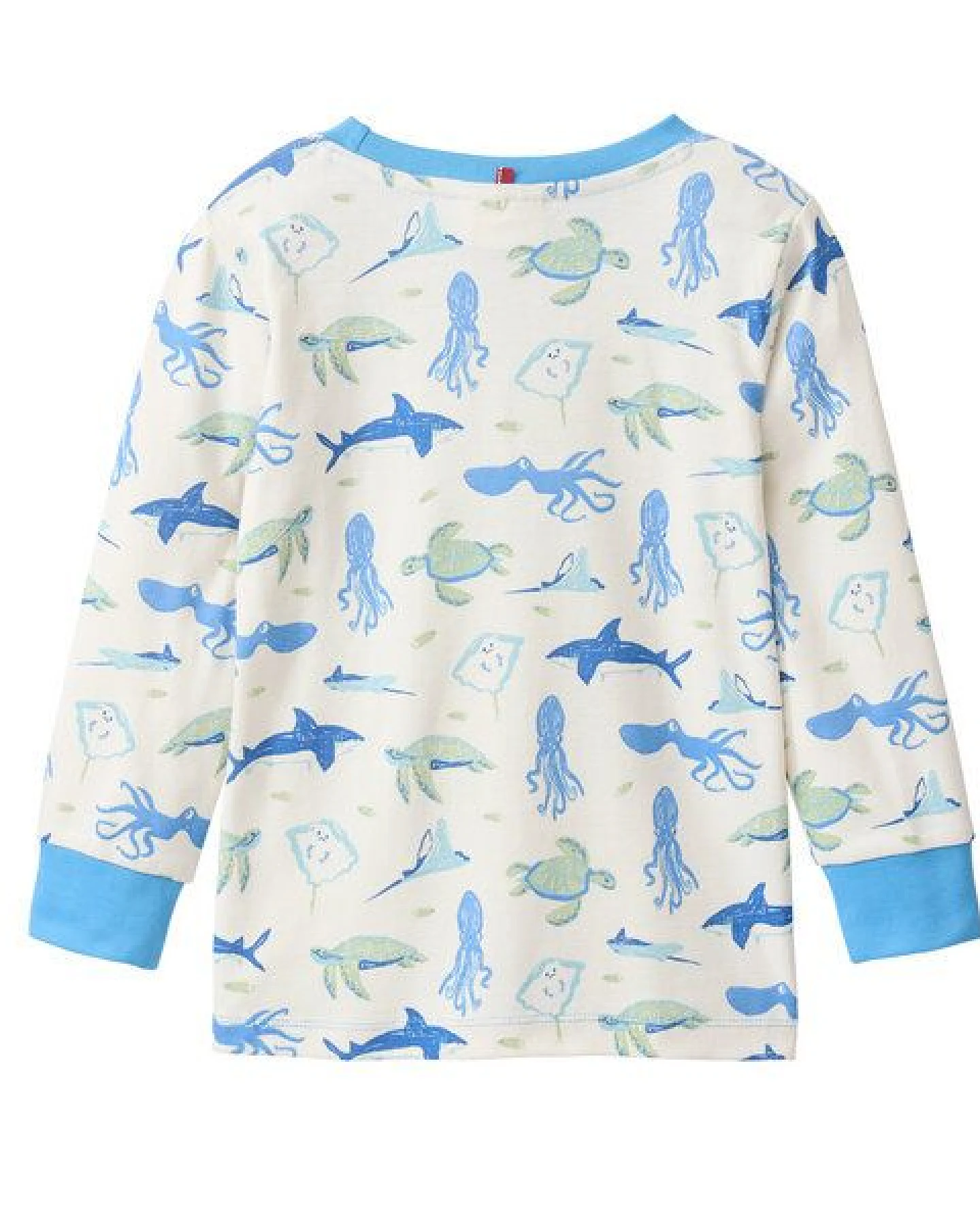 People Wear Organic Pyjama, weiß bedruckt, "Sealife", Bio-Baumwolle – Ansicht 4