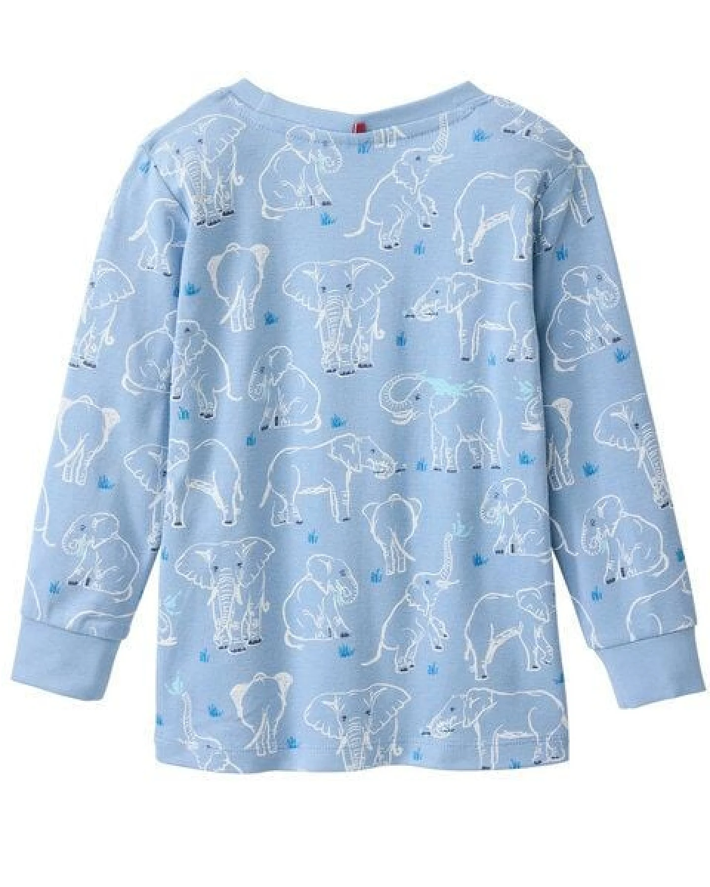 People Wear Organic Pyjama, blau bedruckt, "Elefant", Bio-Baumwolle – Ansicht 4