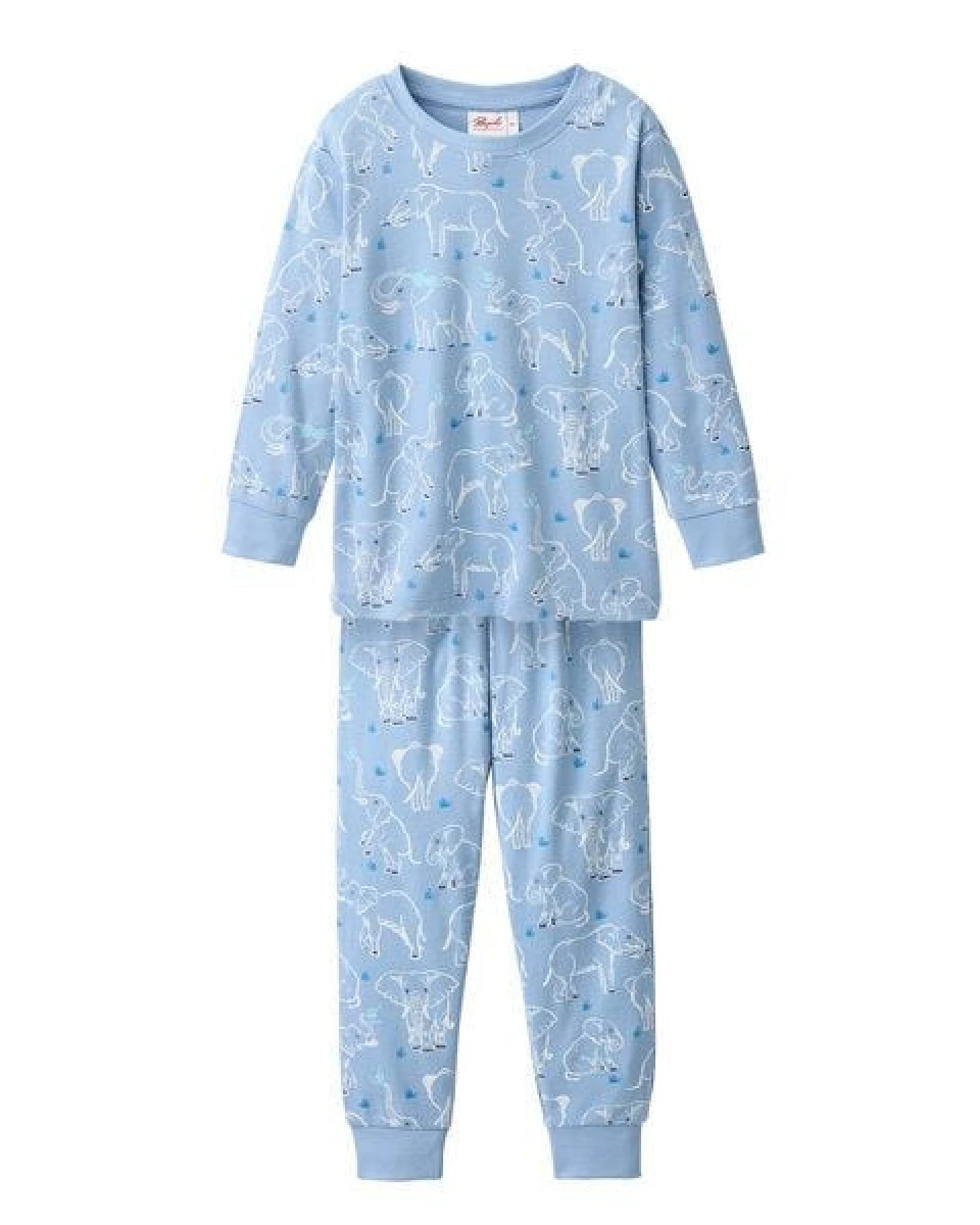 People Wear Organic Pyjama, blau bedruckt, "Elefant", Bio-Baumwolle – Ansicht 2