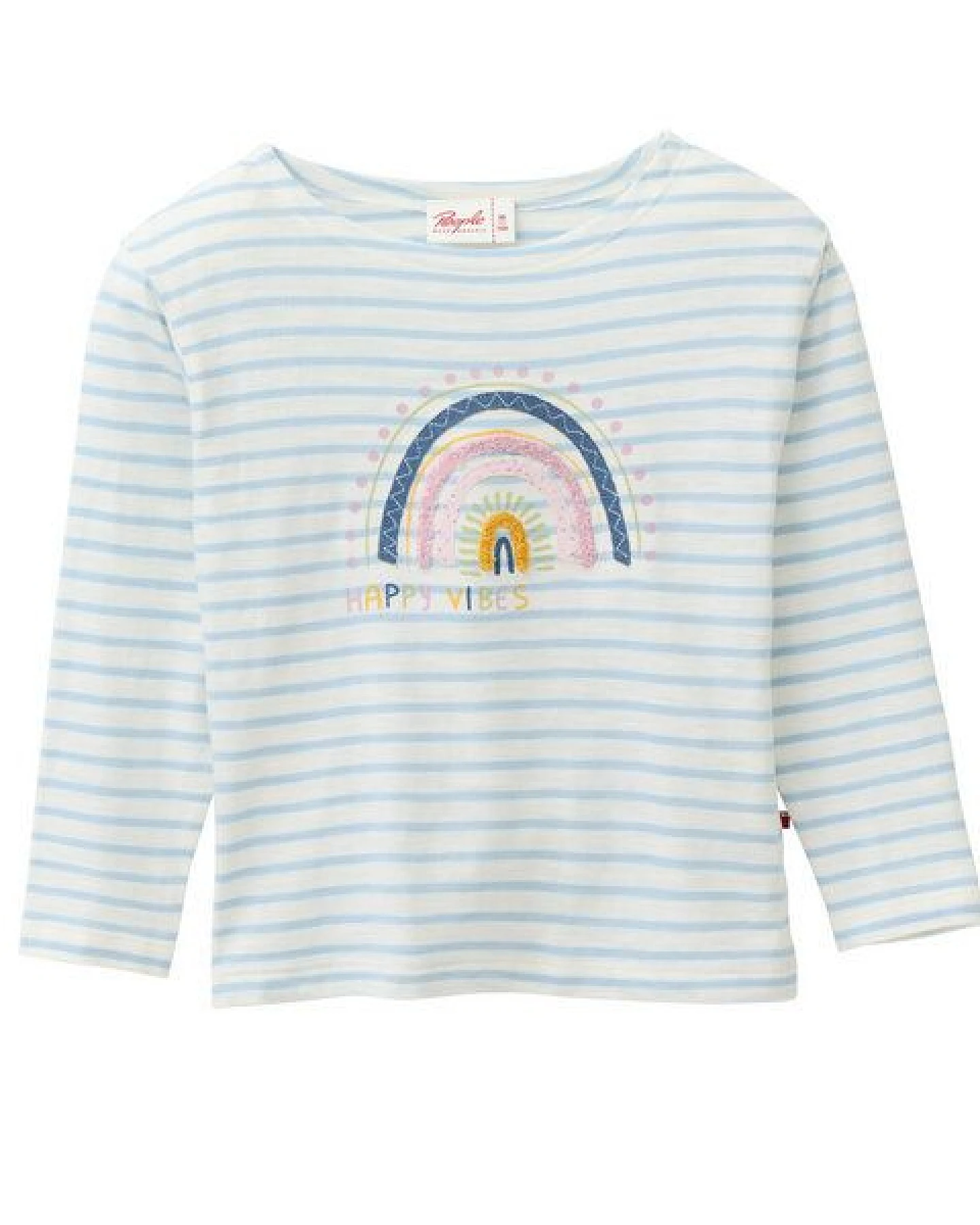 People Wear Organic "Langarmshirt, blau geringelt, ""Regenbogen"", Bio-Baumwolle" – Ansicht 2