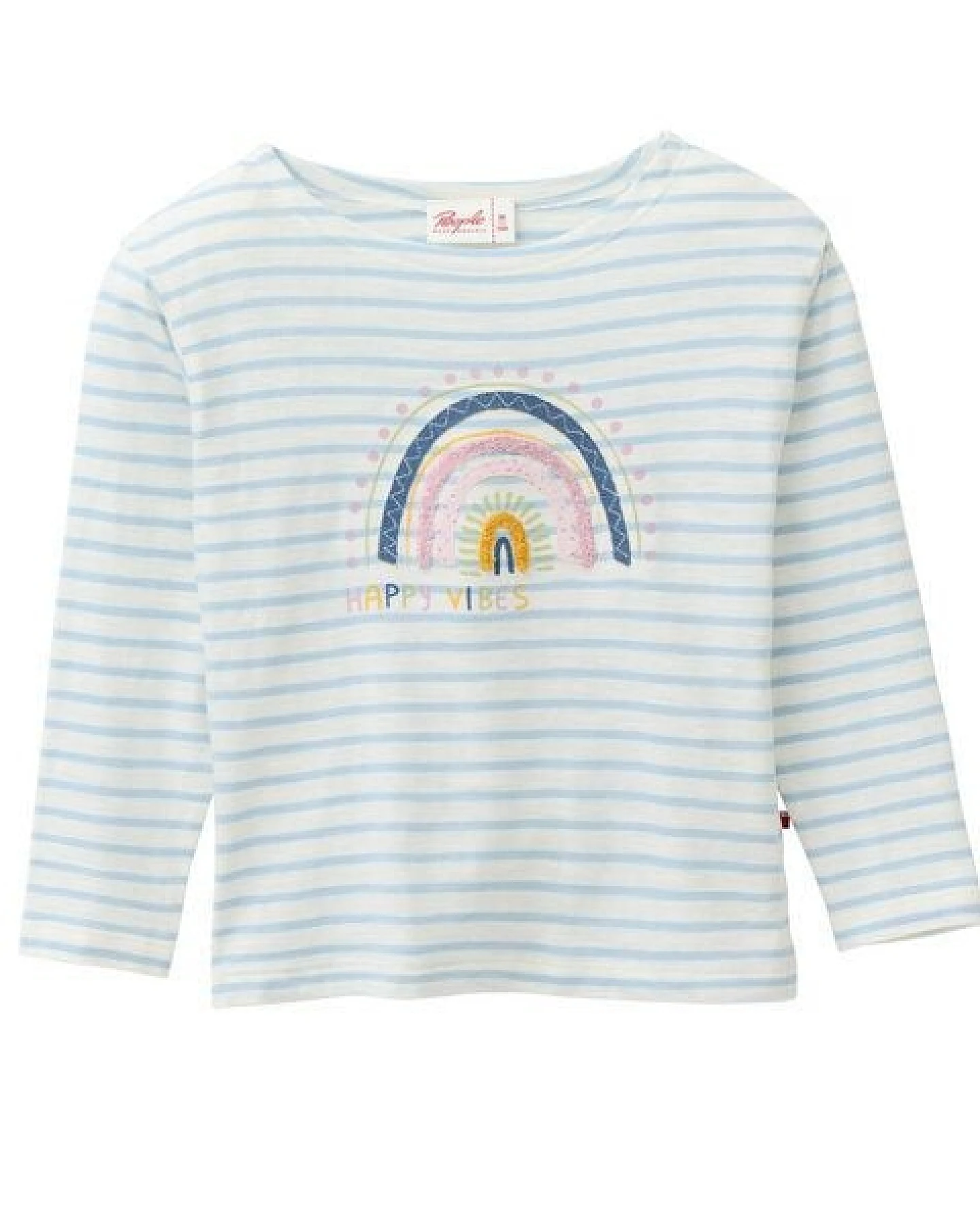 People Wear Organic "Langarmshirt, blau geringelt, ""Regenbogen"", Bio-Baumwolle" – Ansicht 2