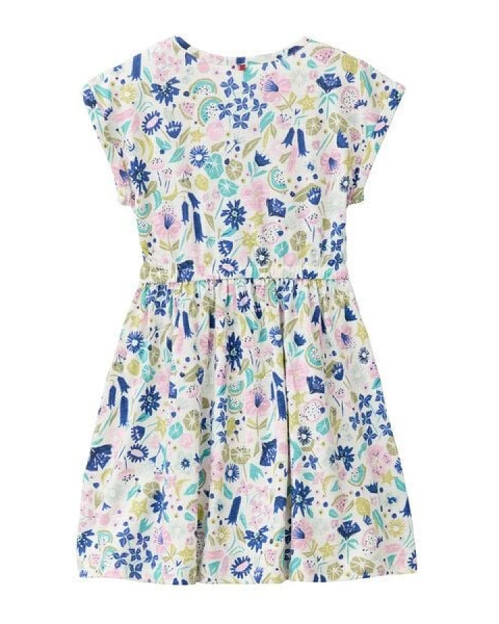 People Wear Organic "Kurzarm Kleid, bunt bedruckt, ""tropische Blüte"", Bio-Baumwolle"