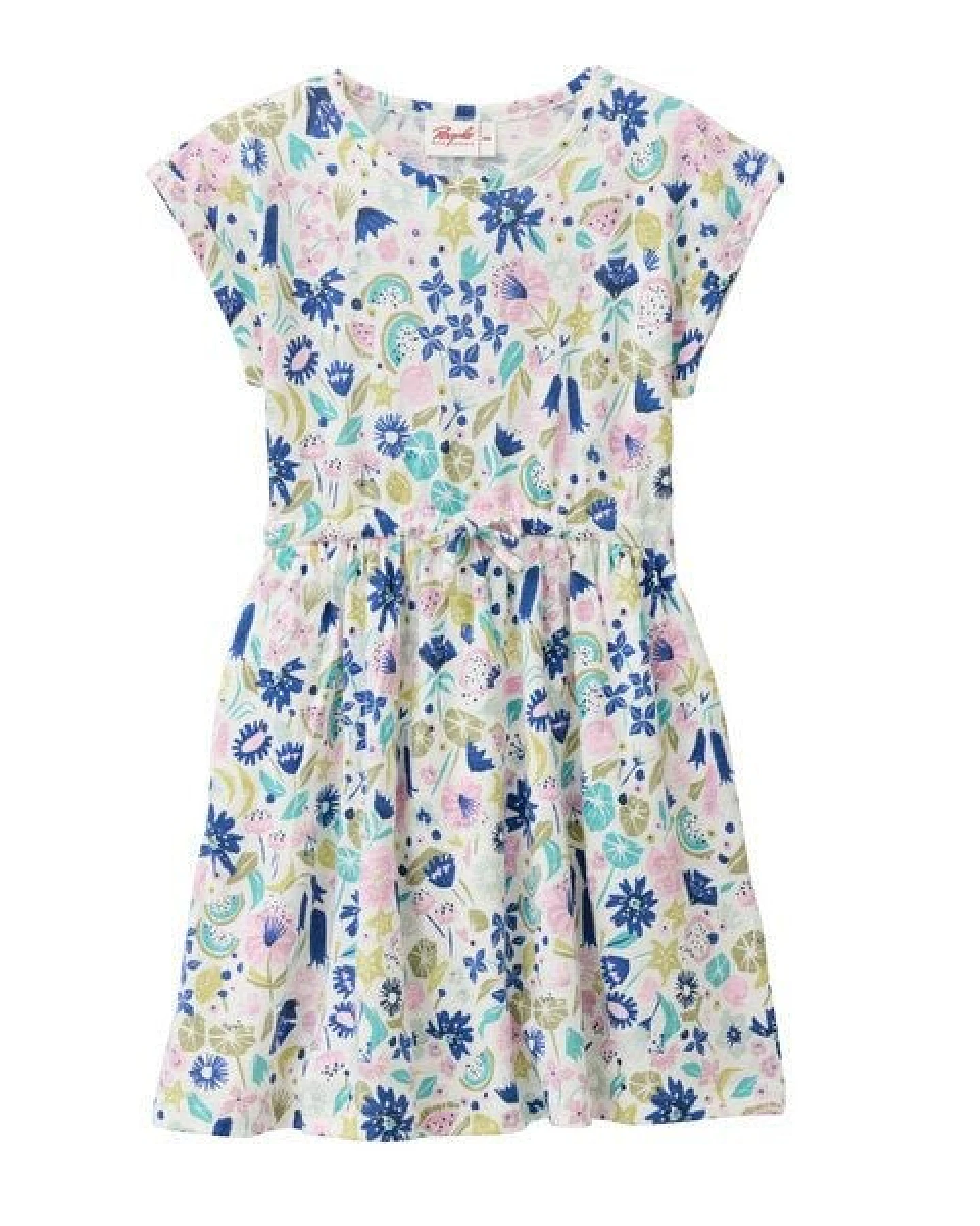 People Wear Organic "Kurzarm Kleid, bunt bedruckt, ""tropische Blüte"", Bio-Baumwolle" – Ansicht 2