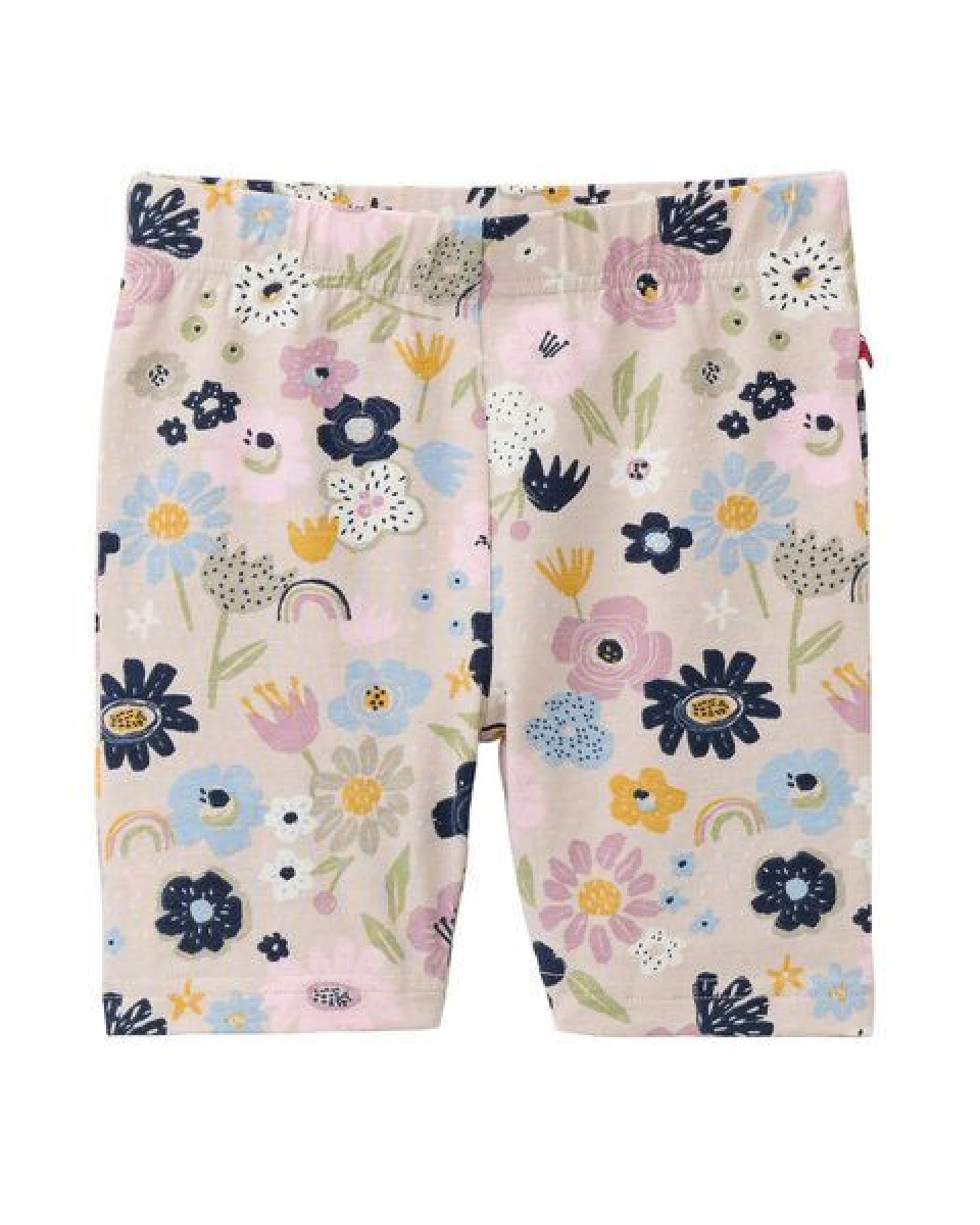 People Wear Organic "Radlerhose, 2er Pack, rosa bedruckt ""bunte Blüten"" und dunkelblau uni, Bio-Baumwolle" – Ansicht 3