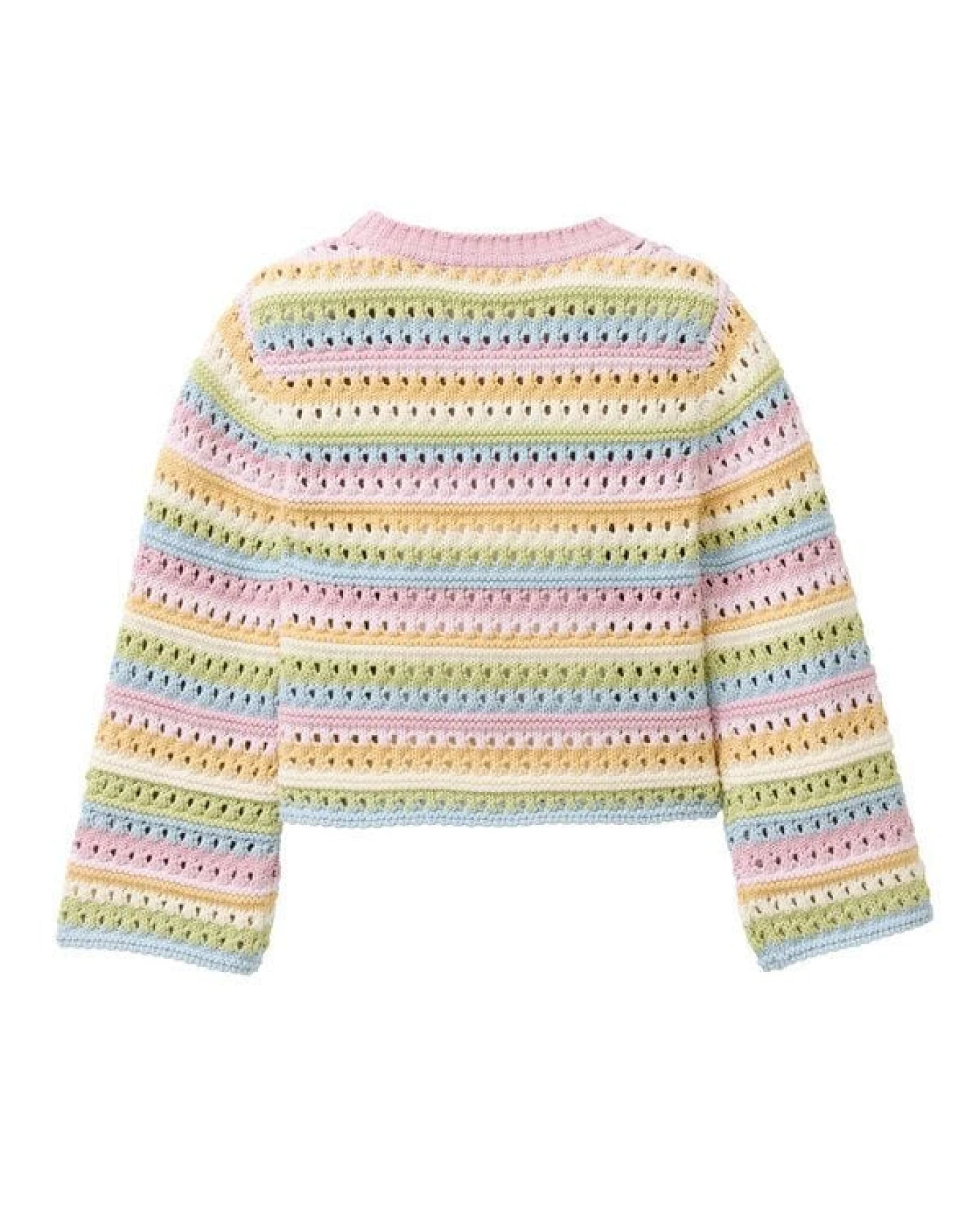 People Wear Organic Strick-Pullover, hell-bunt geringelt, Bio-Baumwolle – Ansicht 4