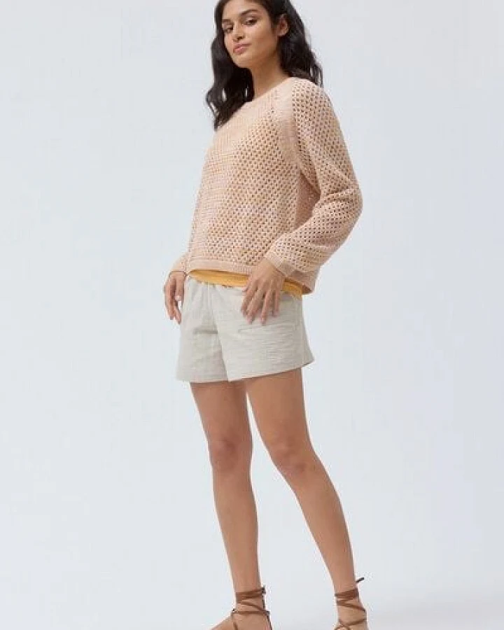 People Wear Organic Lochstrick-Pullover, bunt mélange, Bio-Baumwolle