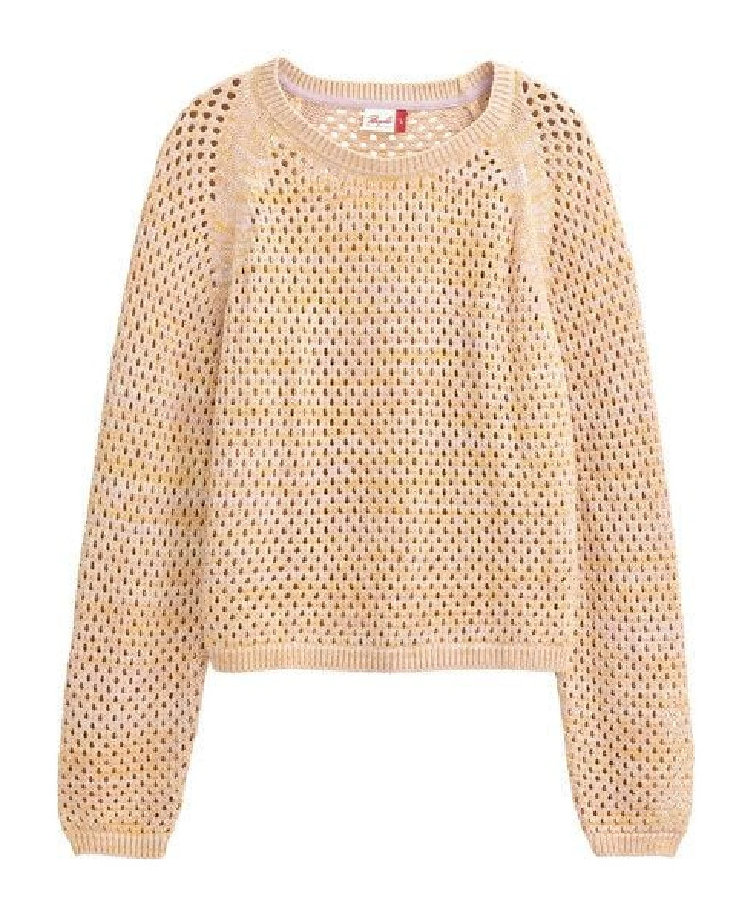 People Wear Organic Lochstrick-Pullover, bunt mélange, Bio-Baumwolle – Ansicht 3