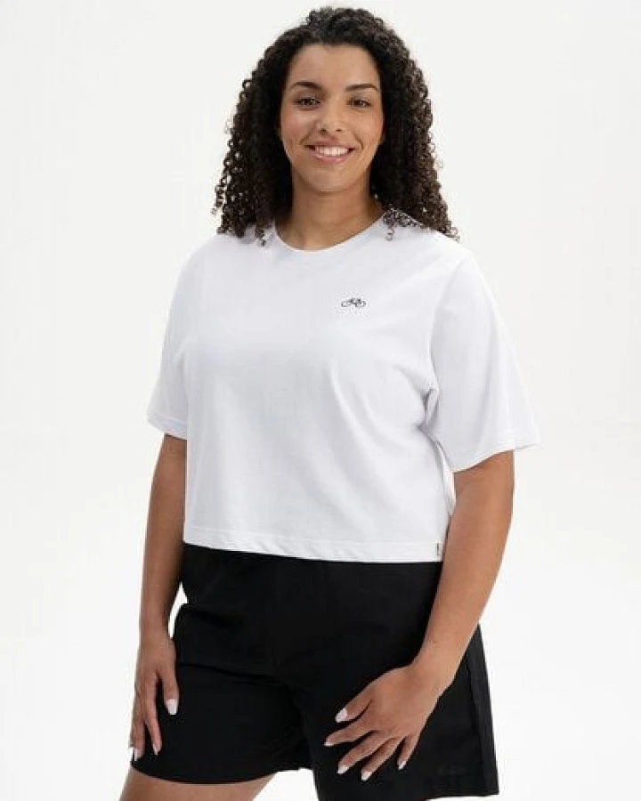 Cropped T-Shirt schwer JOSHNA Stickerei