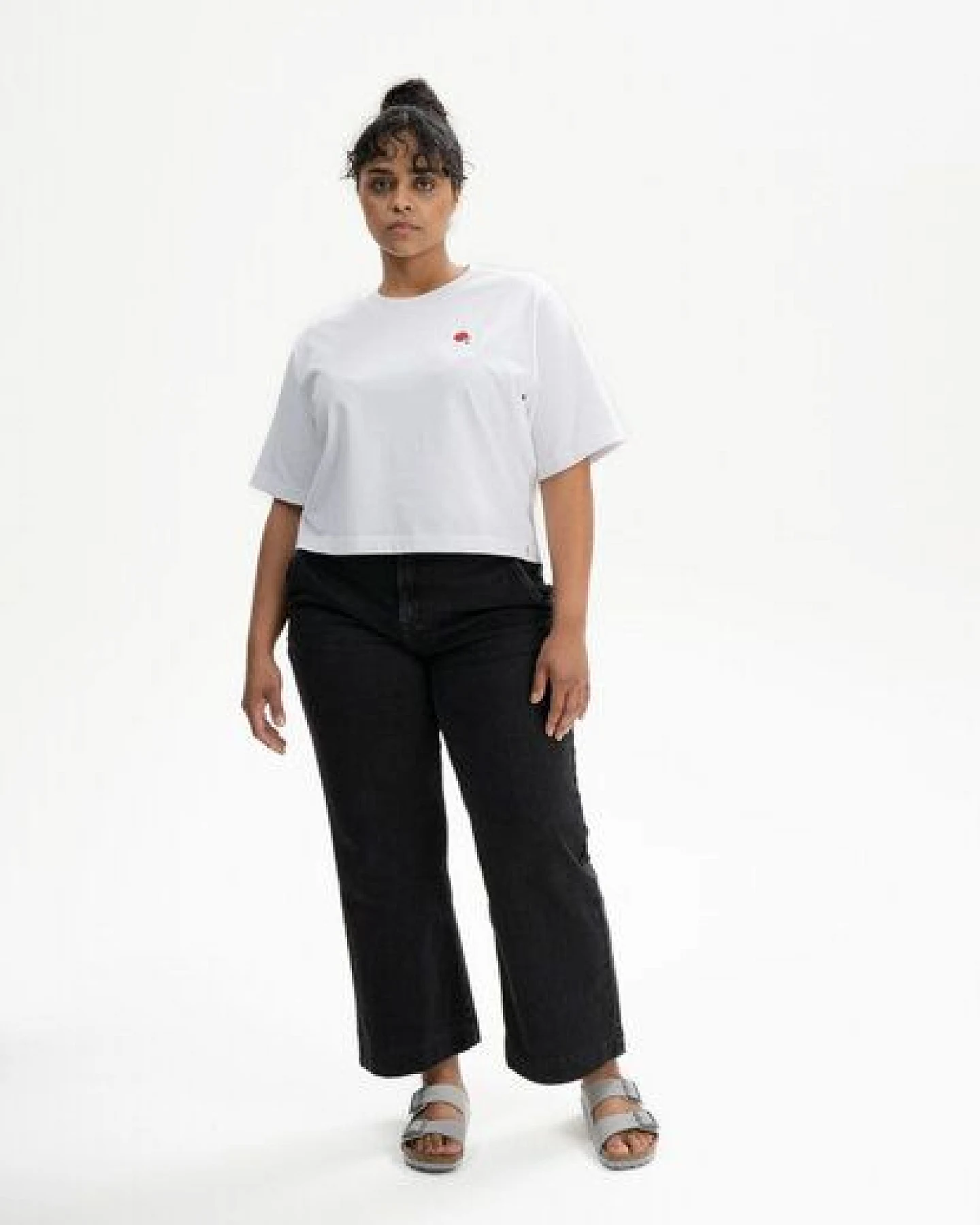 Cropped T-Shirt schwer JOSHNA Stickerei – Ansicht 2